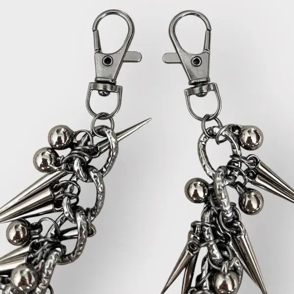 Jewelry Y2K Punk Spikes Wallet Keychain Size ONE SIZE - 4 Thumbnail