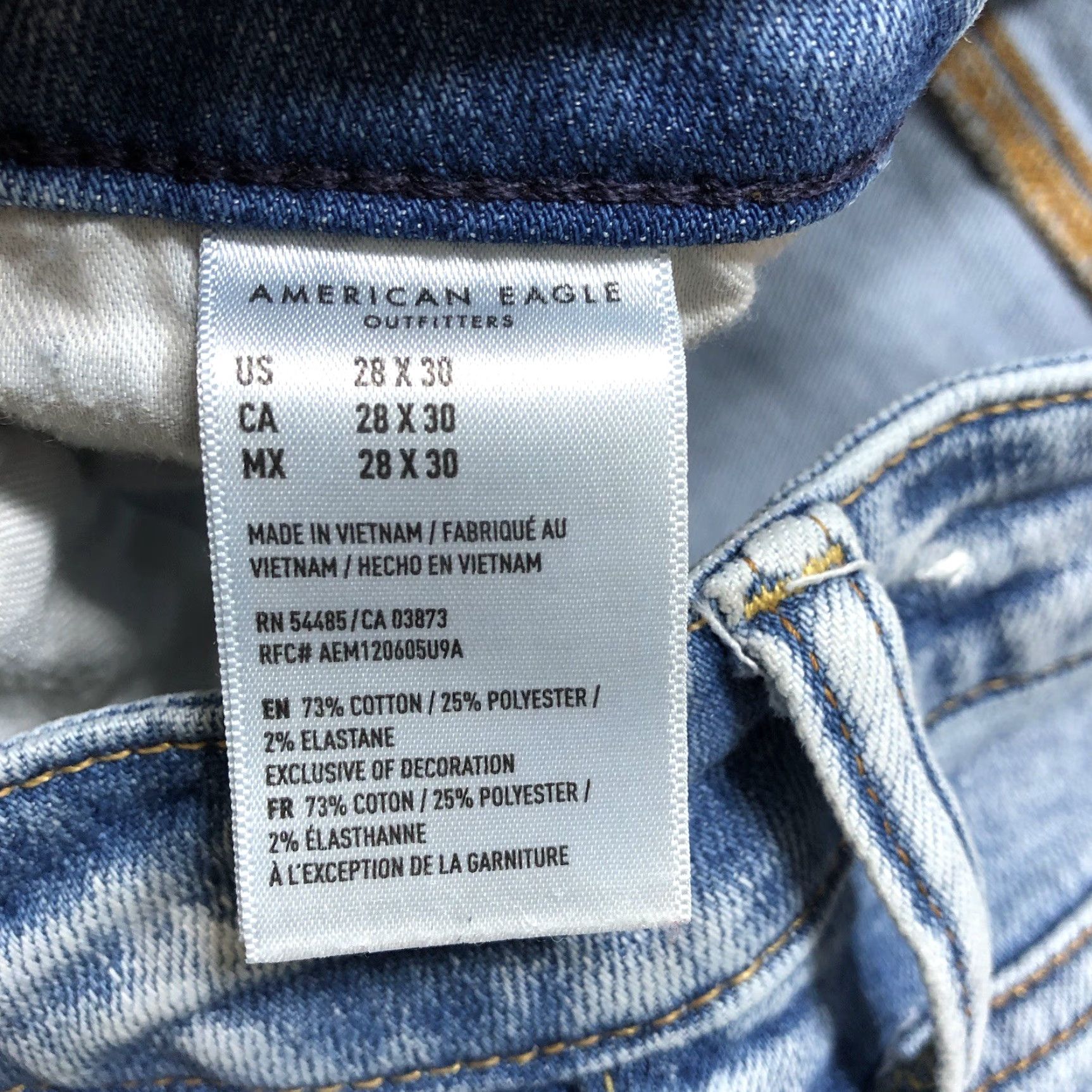 American Eagle Outfitters American Eagle Outfitters Jeans Mens 28x30 Jeans Athletic Skinny Blue Denim Distressed Zipper 5-Pocket USA Cowboy Logo Casual Regular Mens Size US 28 / EU 44 - 5 Thumbnail