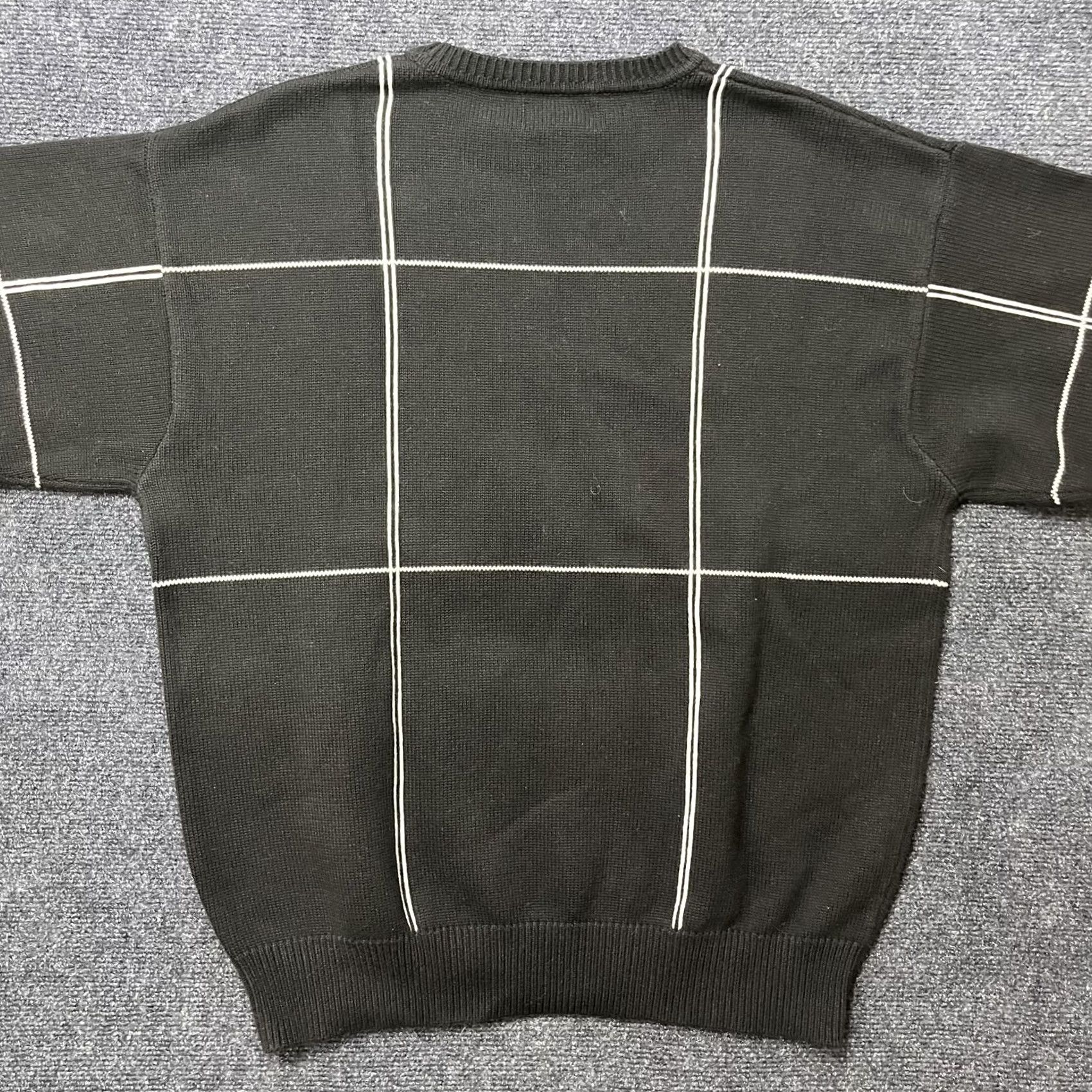 Vintage VINTAGE Arbor Way Sweater Mens Large Black Check Crewneck Cotton Knit Hong Kong Size US L / EU 52-54 / 3 - 4 Thumbnail