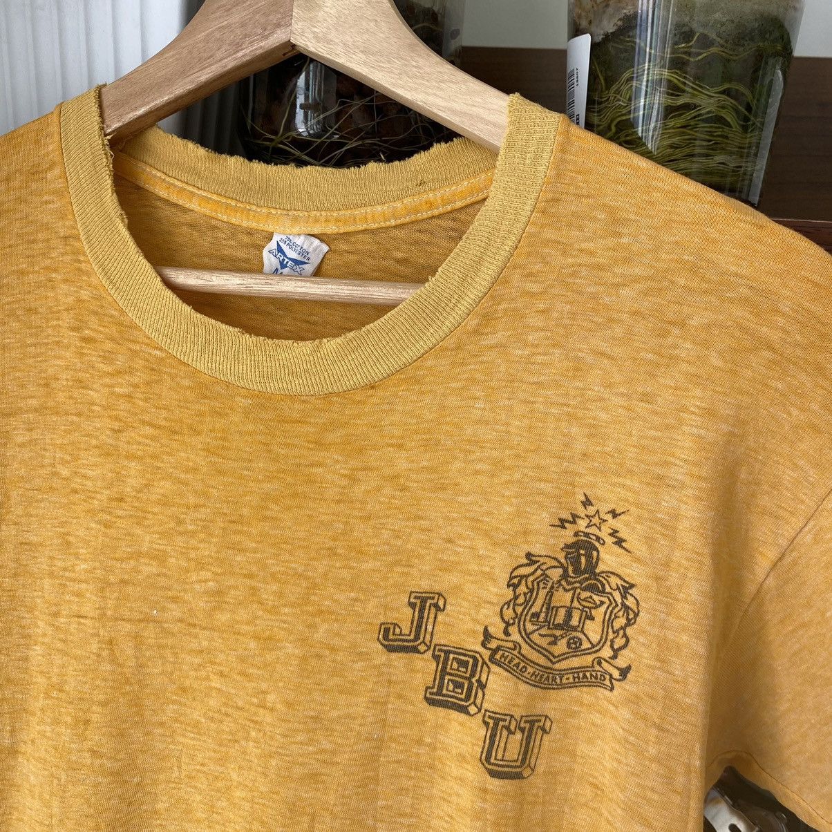 Vintage Thrashed Faded Vintage 70s John Brown University Ringer Tee Size US M / EU 48-50 / 2 - 3 Thumbnail