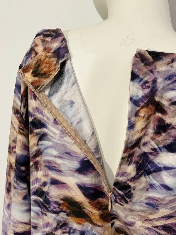 Escada Escada Emylia Sheath Midi Dress Purple Multicolor Size M / US 6-8 / IT 42-44 - 7 Thumbnail