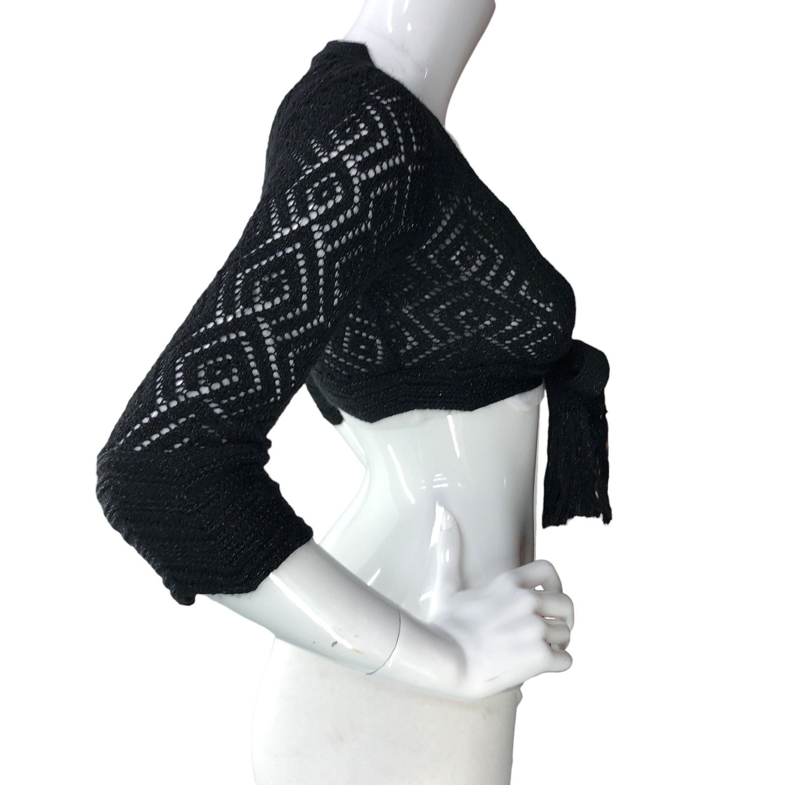Diane von Furstenberg Diane Von Furstenberg Size P US XS Shrug Top Wool Knit Tie Size XS / US 0-2 / IT 36-38 - 8 Thumbnail