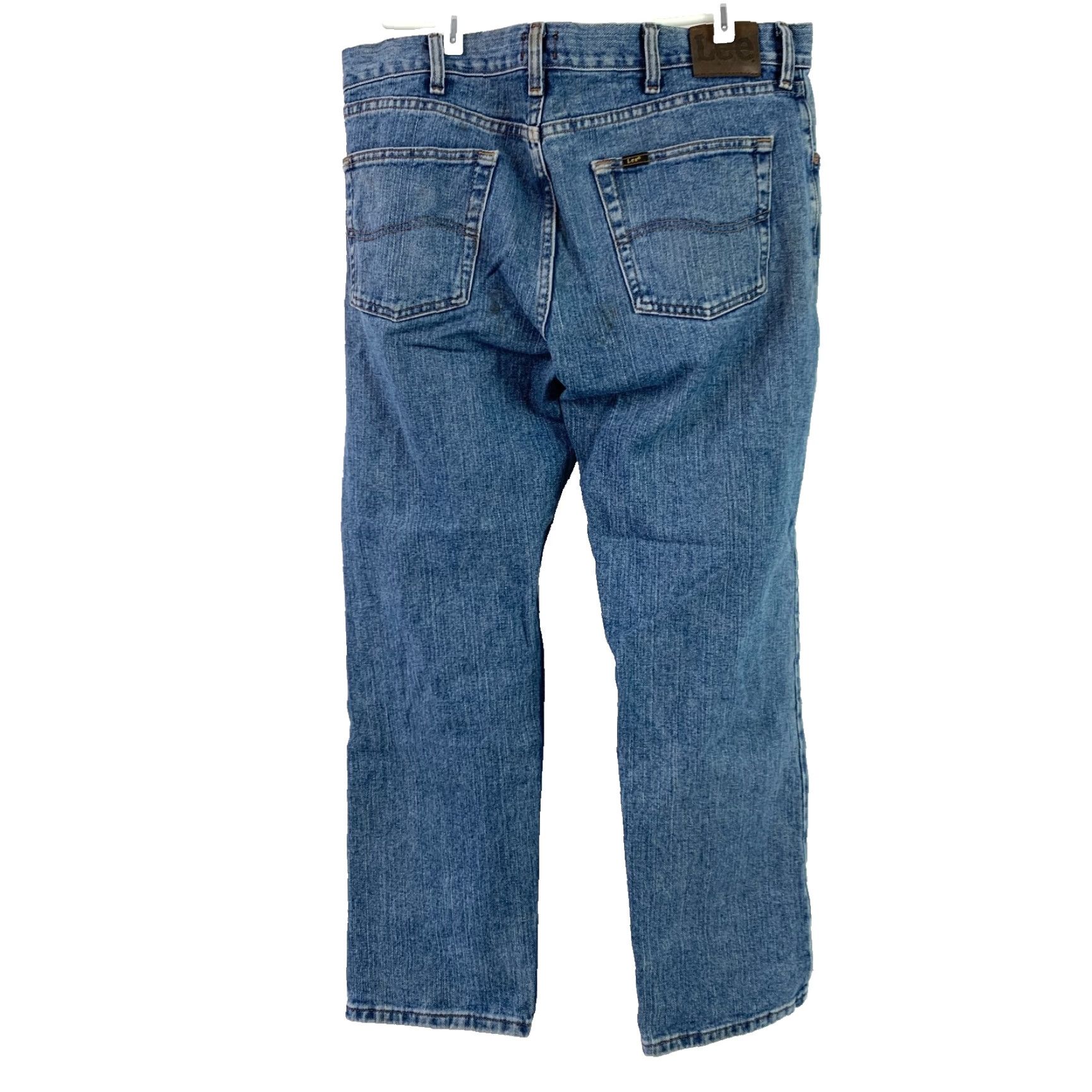 Lee VINTAGE Lee Jeans Regular Fit Size 36 x 30 100% Cotton Medium Wash Stains USA Pattern Solid Button Zip Fly Denim Jeans Mens 80s 90s Size US 36 / EU 52 - 4 Thumbnail