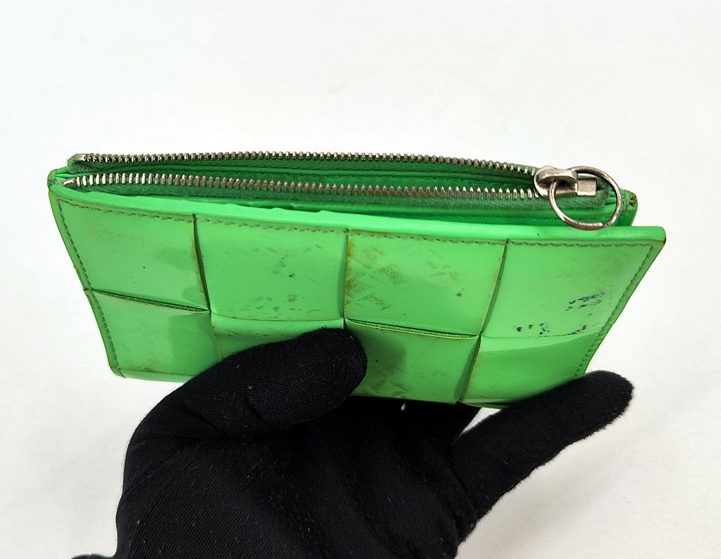 Bottega Veneta original BOTTEGA VENETA green cassette enamel leather wallet Size ONE SIZE - 9 Thumbnail