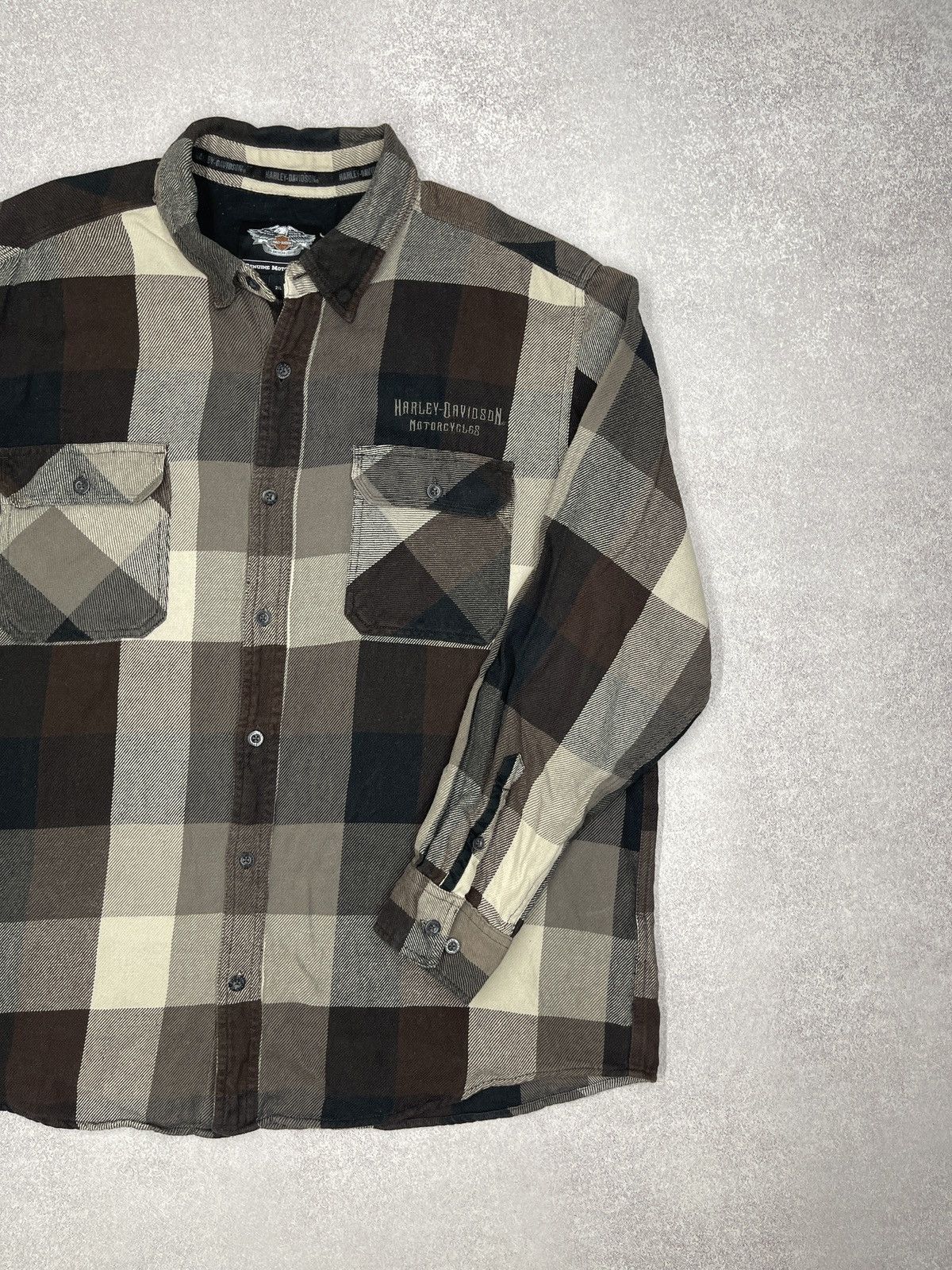 Harley Davidson Vintage Harley Davidson Motorcycle Flanel Shirt Into a Cage Size US XXL / EU 58 / 5 - 3 Thumbnail