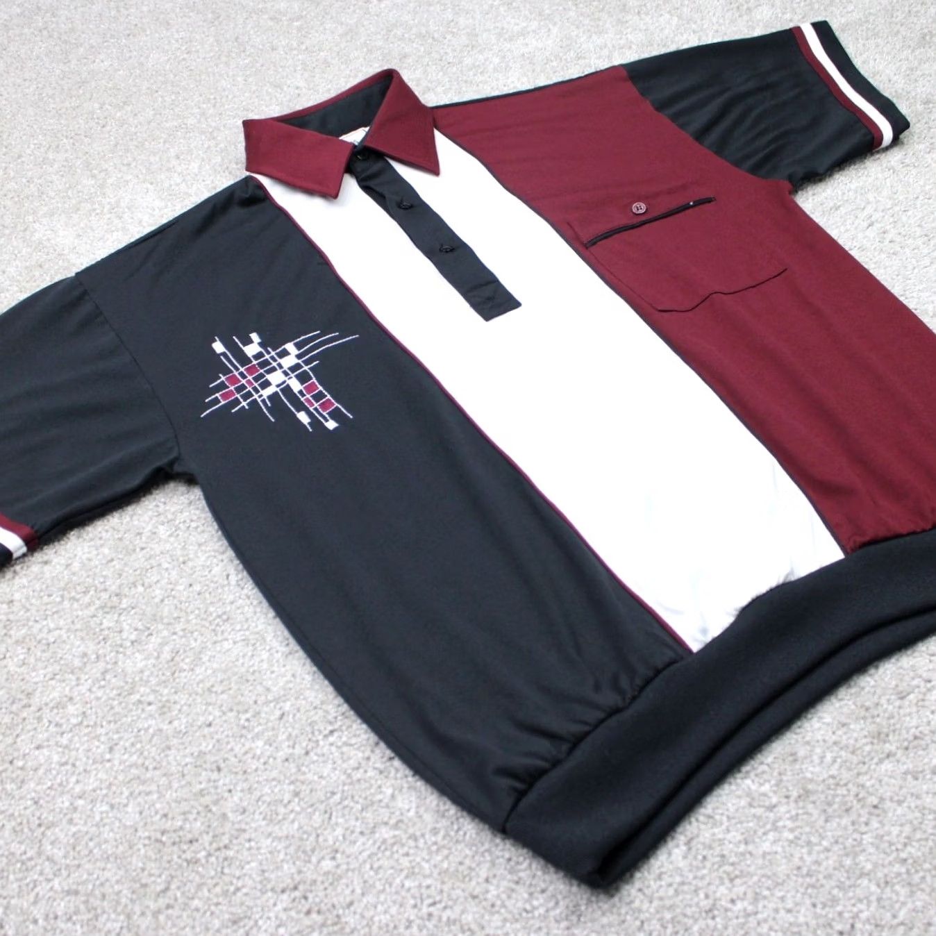 Vintage VINTAGE Classics by Palmland Polo Shirt Mens Medium Red/Black/White Embroidered S/S Regular Mens Polo Size US M / EU 48-50 / 2 - 4 Thumbnail