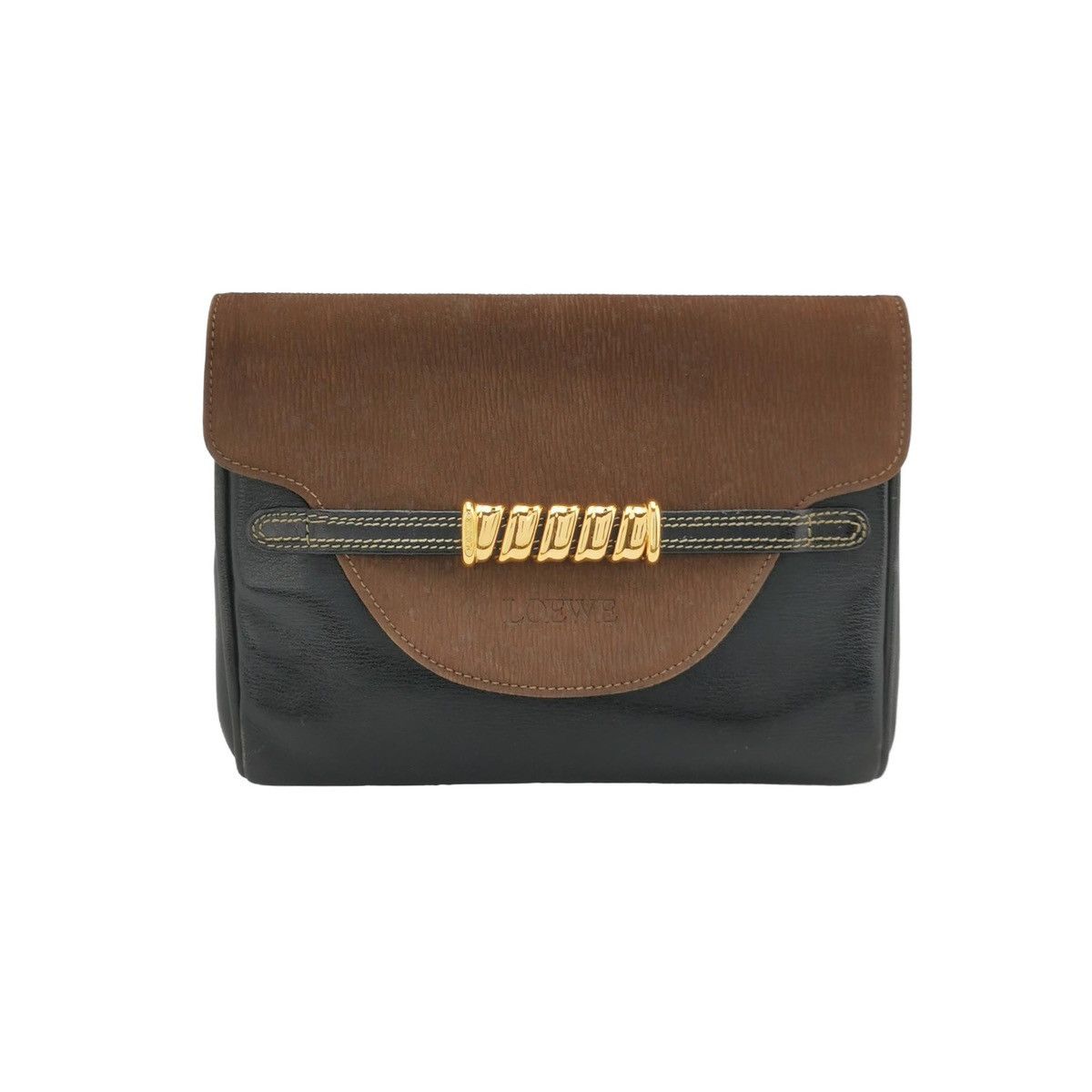 Loewe × Vintage LOEWE VELAZQUEZ BLACK/BROWN CLUTCH Size ONE SIZE - 1 Thumbnail