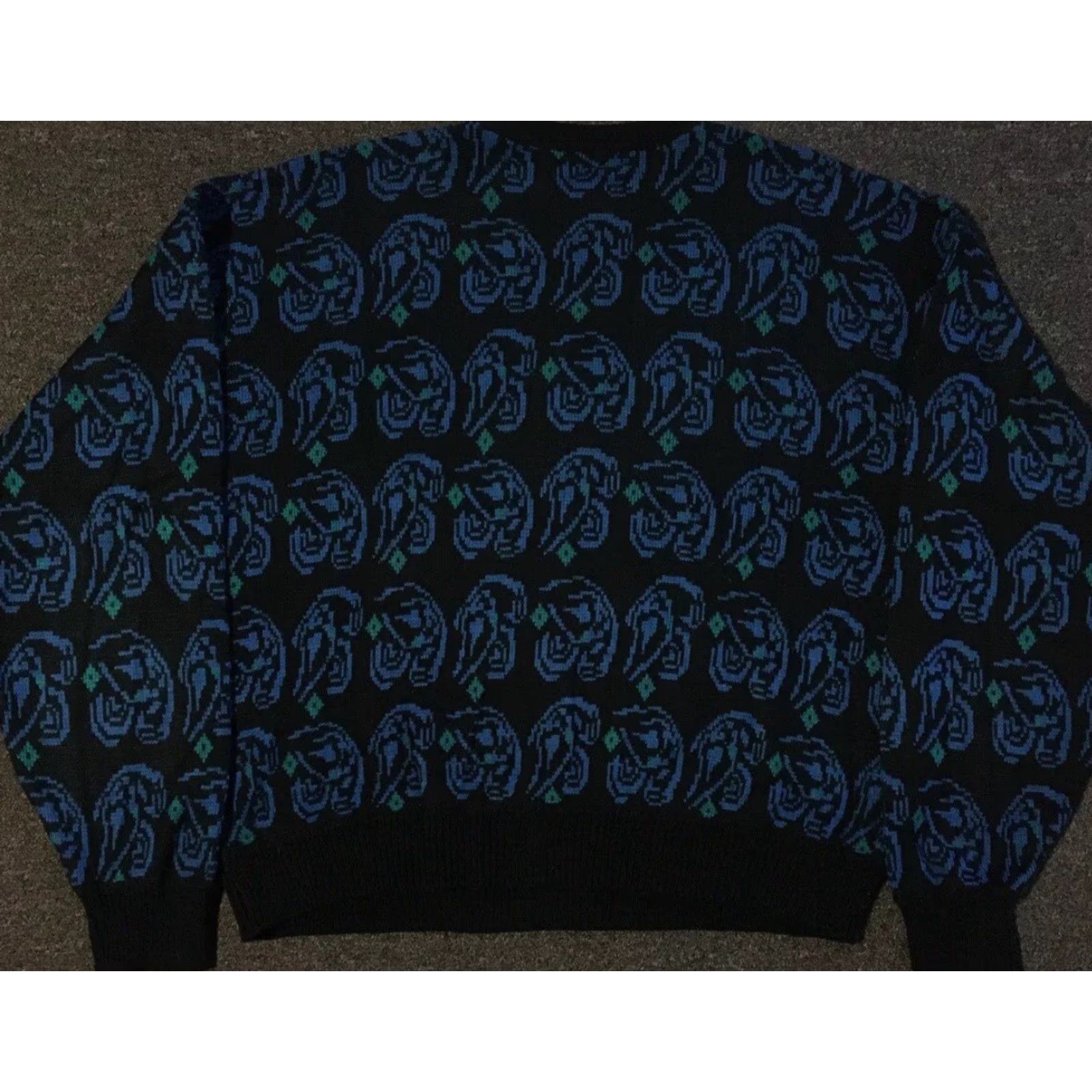 Wrangler VINTAGE Wrangler Abstract AOP Knit Sweater M Men Black 80s 90s Grunge Art Surf Skate Cartoon Size US M / EU 48-50 / 2 - 4 Thumbnail