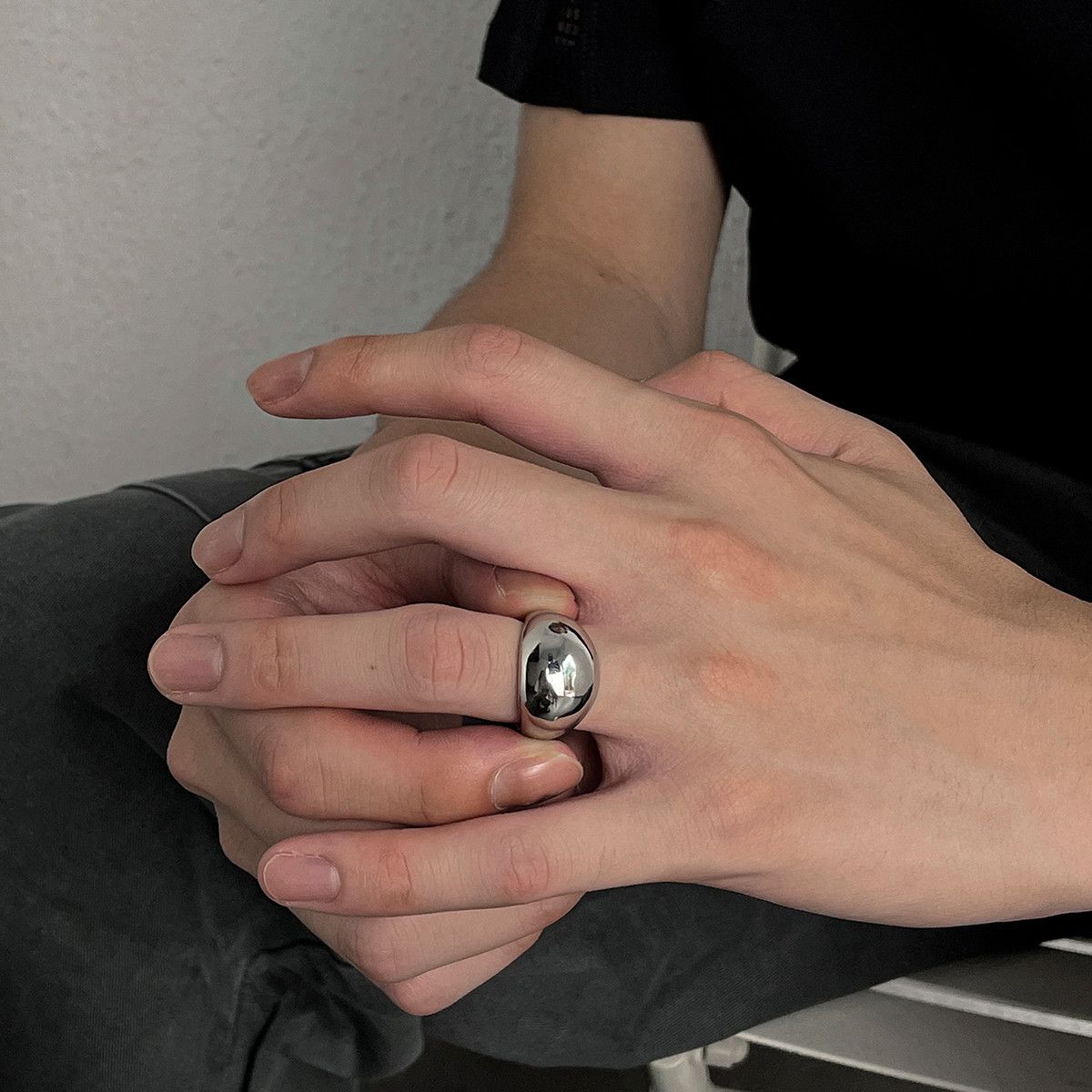 Jewelry Dark Jewelry Rings Open Size Chrome Ring (Size 7-13) Size ONE SIZE - 1 Thumbnail