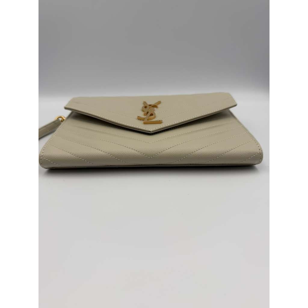 Saint Laurent Paris CC31 Size: OS / YSL Envelope wristlet in Grey Size ONE SIZE - 5 Thumbnail