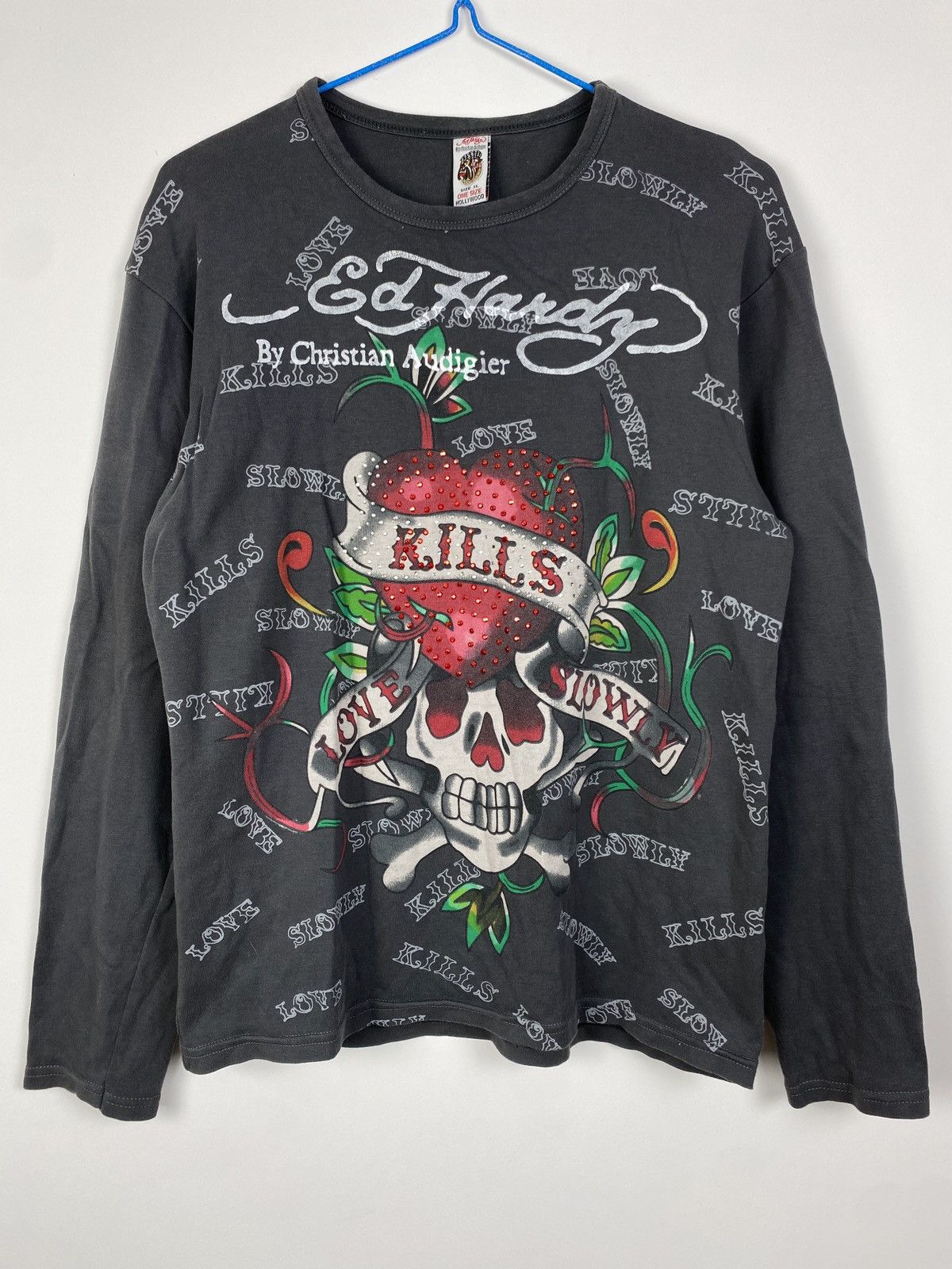 Ed Hardy VINTAGE Y2K ED HARDY AMAZING CROPPED LONG SLEEVE Size XL / US 12-14 / IT 48-50 - 1 Thumbnail