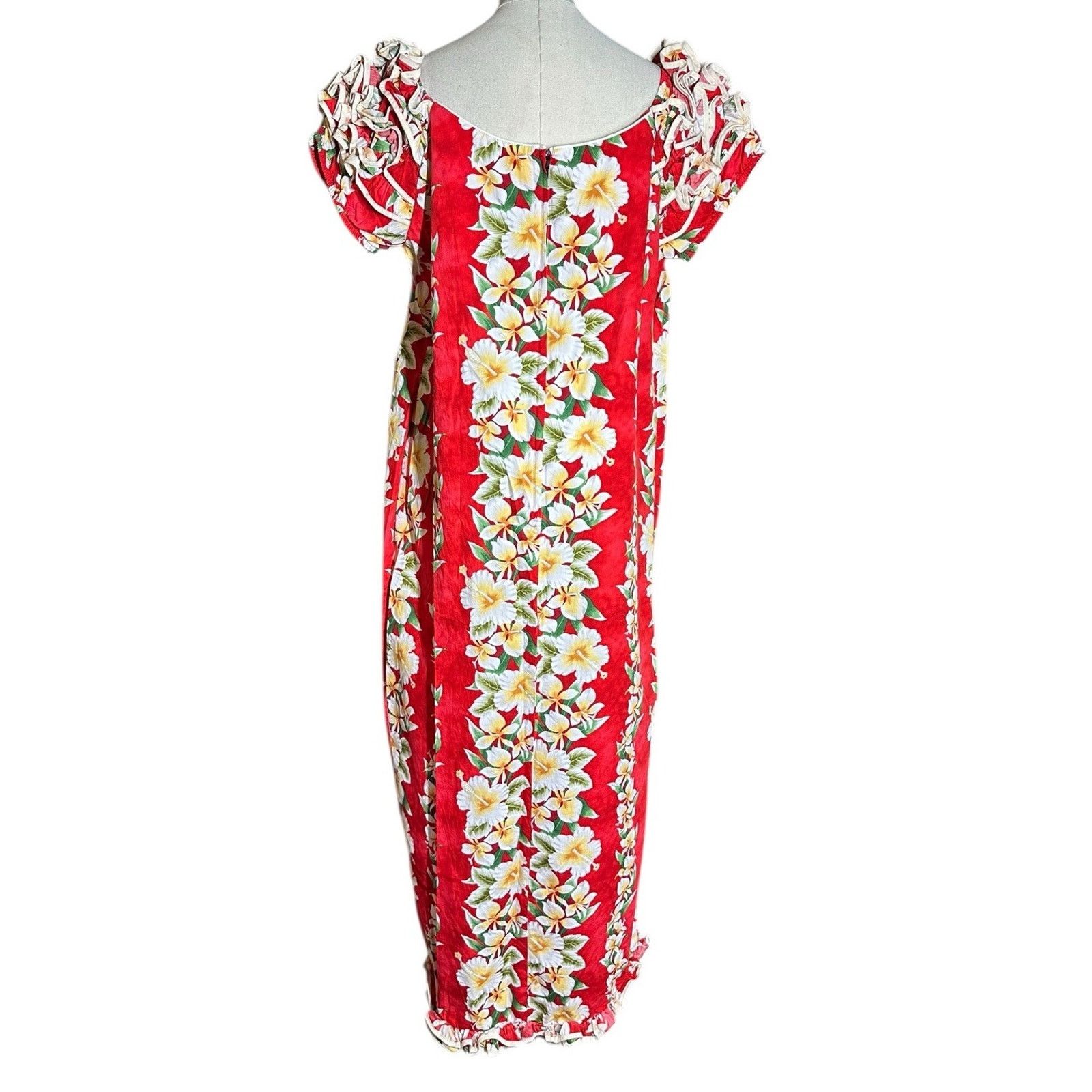 Other Vtg Royal Creations Long Hawaiian Maxi Dress Red Floral 2X Size XXL / US 16-18 / IT 52-54 - 6 Thumbnail