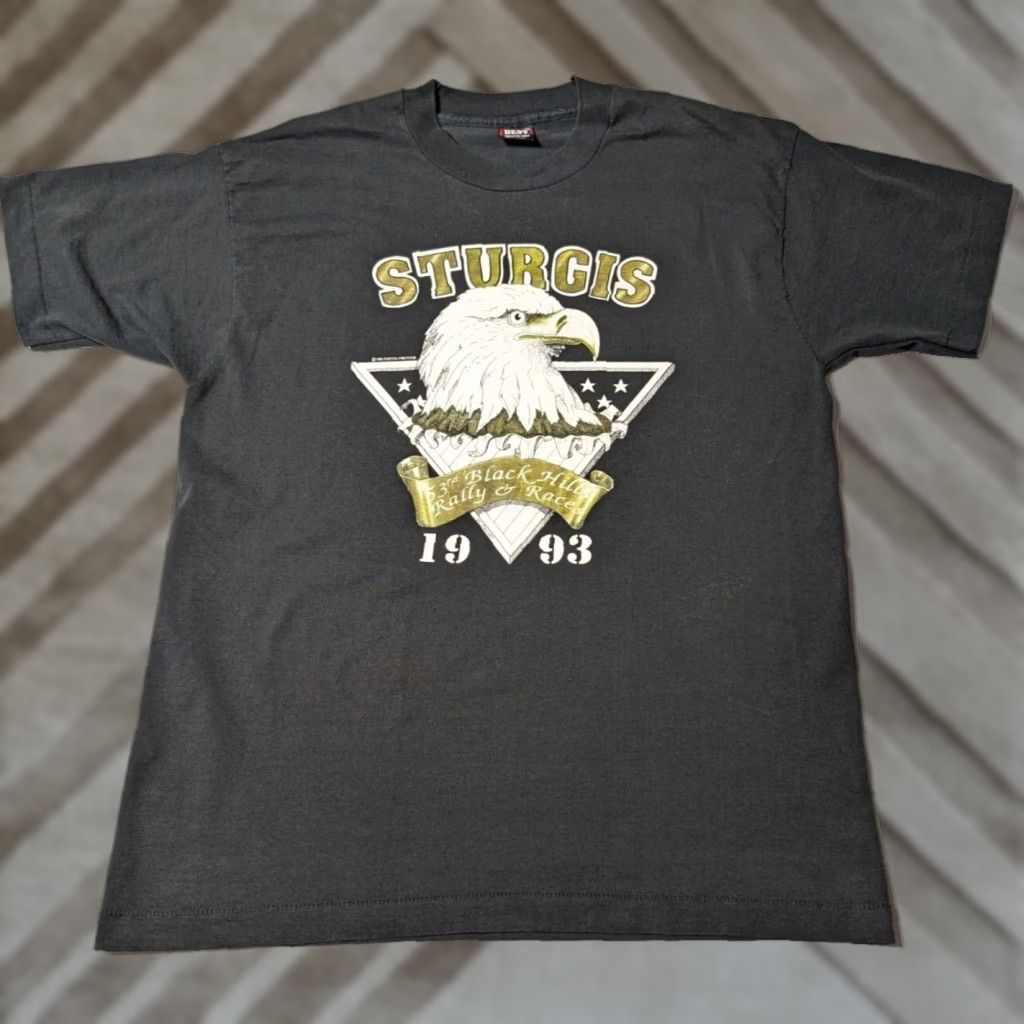 Vintage VINTAGE 1993 STURGIS 53RD BLACK HILLS RALLY Men XL Black BEST FOTL USA T-Shirt Size US XL / EU 56 / 4 - 1 Thumbnail