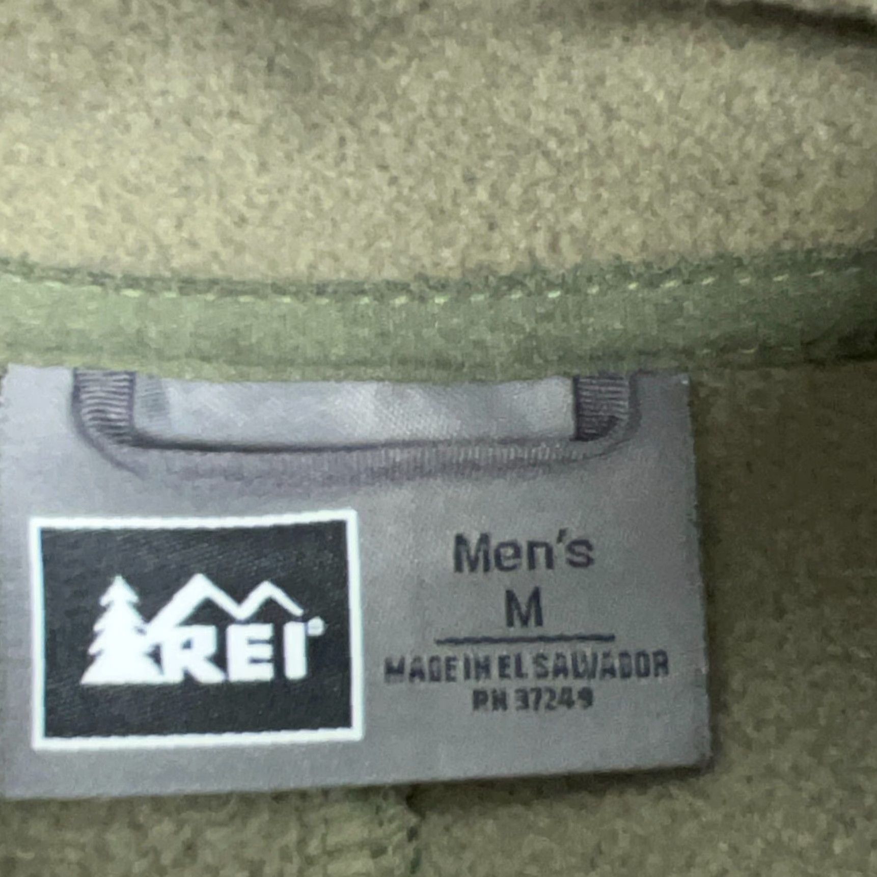 Vintage VEST REI Men M Green Fleece Jacket Layer Outdoors Olive Army Hiking Short Stand-Up Collar Zipper Pockets All Seasons Regular Fit Size US M / EU 48-50 / 2 - 5 Thumbnail