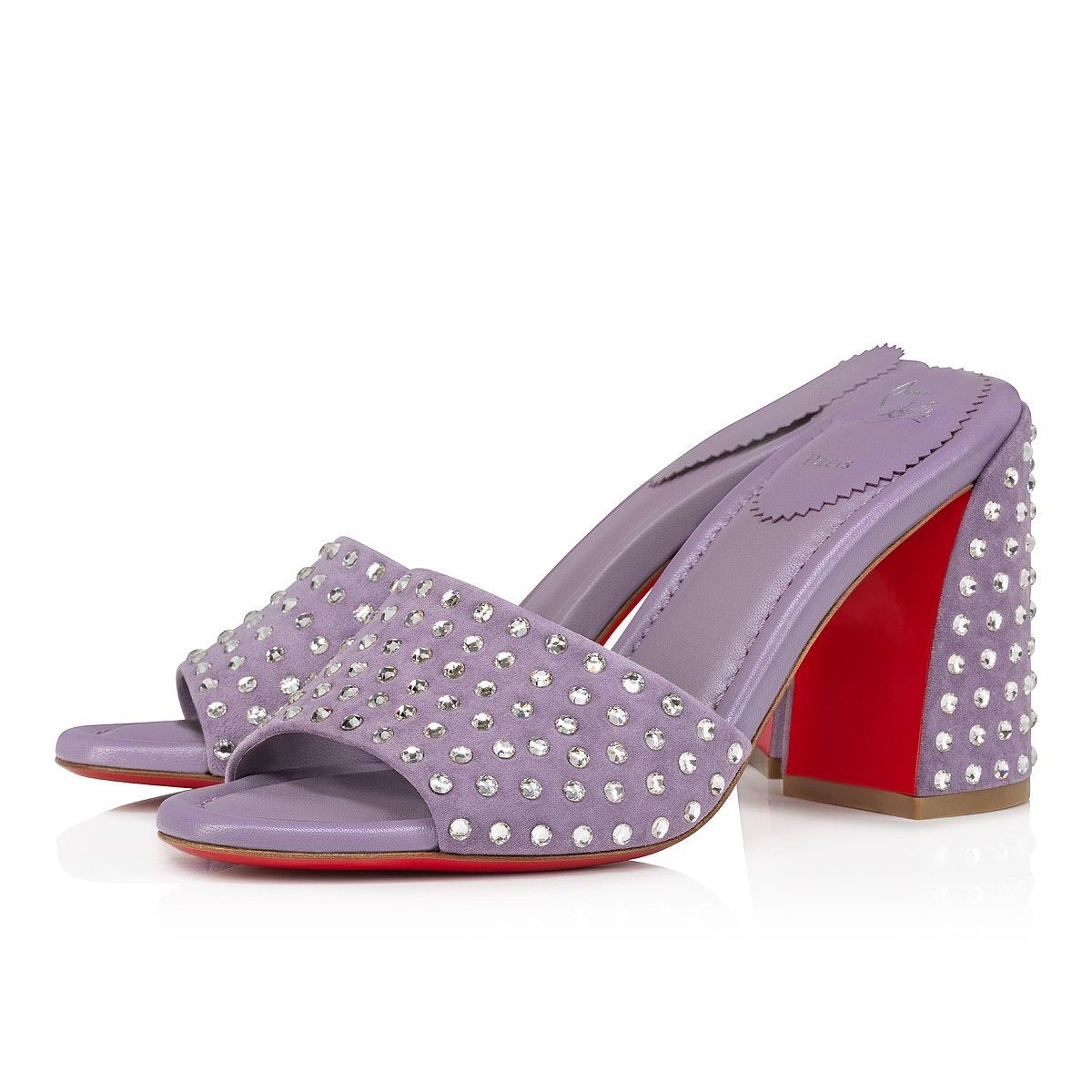 Christian Louboutin Jane Mule Strass Purple Size US 8 / IT 38 - 1 Thumbnail