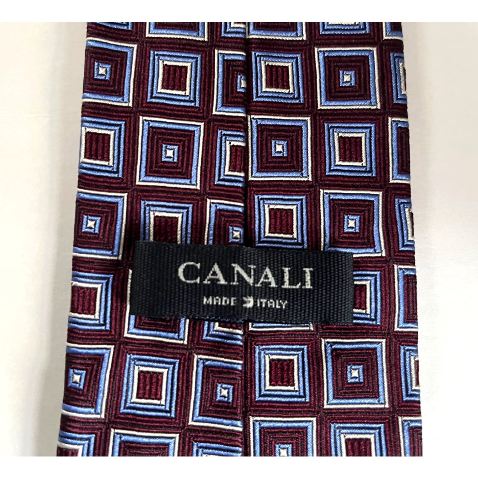 Canali Canali Tie Geometric Silk Made in Italy Men’s Wide 59" Purple Multicolor Designer Luxury Size ONE SIZE - 7 Thumbnail