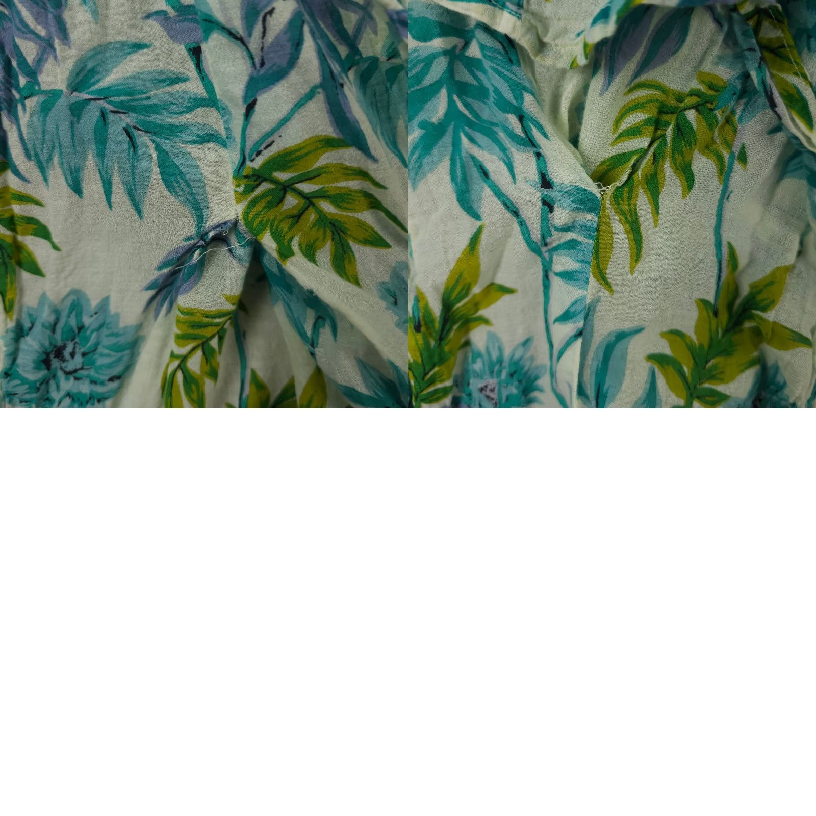 Anthropologie Z&L Cover Up Womens OS Blue Green Leaf Print Pullover Kaftan Swim Anthropologie Size ONE SIZE - 9 Thumbnail