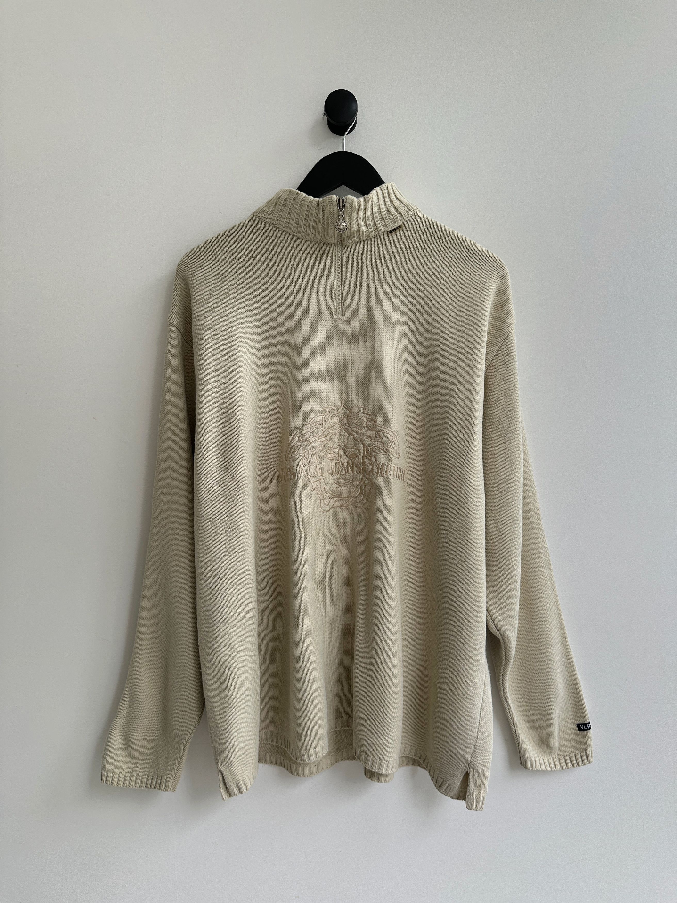 Versace Jeans Couture Vintage Versace Jeans Couture Half Zip Sweater Jumper Size US M / EU 48-50 / 2 - 1 Thumbnail