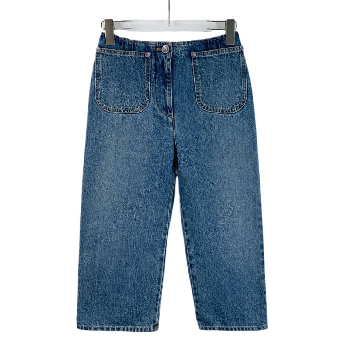 Chanel Chanel Blue Washed Cotton Denim Wide Leg Pants Size 26" / US 2 / IT 38 - 1 Thumbnail