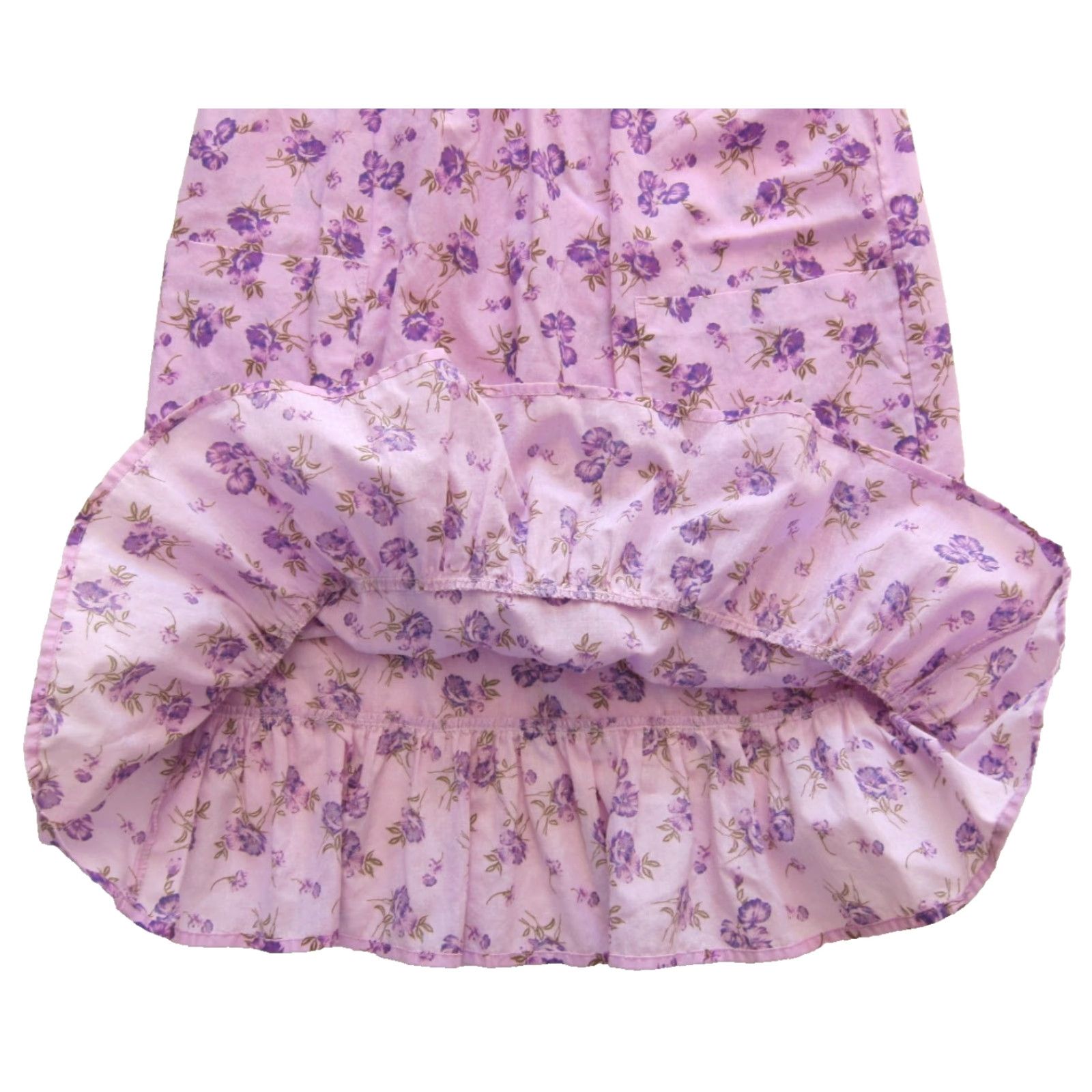 Vintage VINTAGE Anthony Richards Cotton Purple Floral Short Sleeve Pocket Muumuu House Dress MP Size 32" / US 10 / IT 46 - 6 Thumbnail