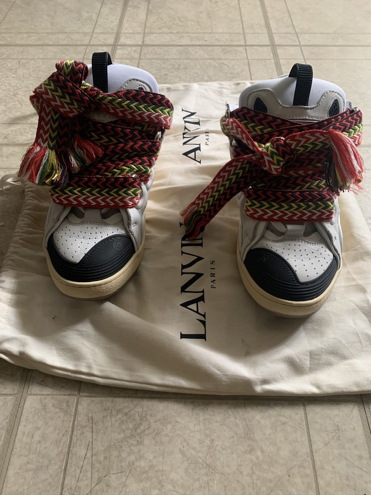 Lanvin Lanvin Men's Leather Curb Sneakers Size US 8 / EU 41 - 2 Thumbnail