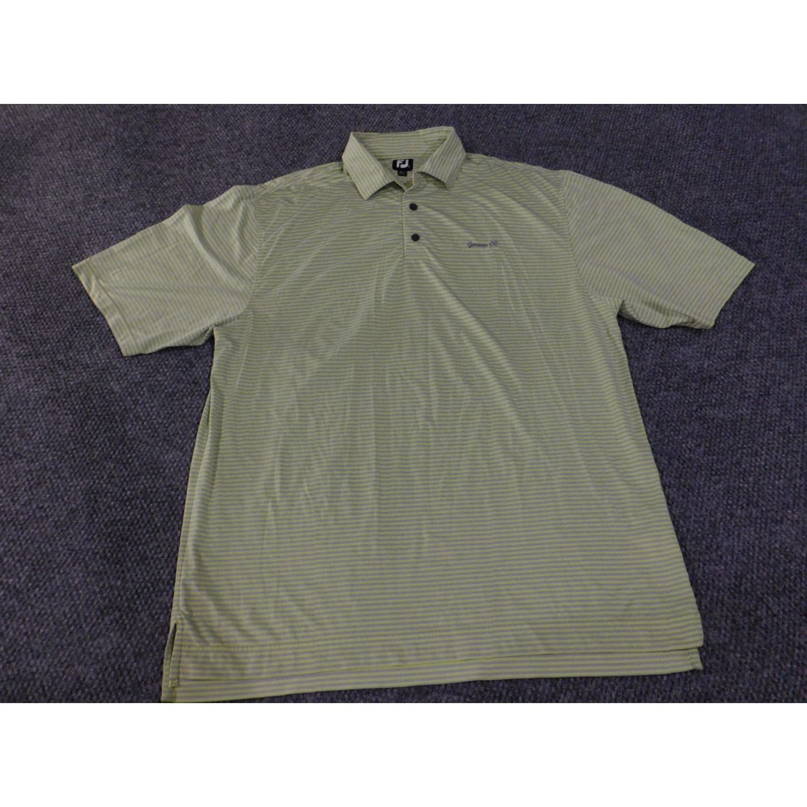 Footjoy FootJoy Polo Shirt Mens Large Green Striped Golf Geneva CC FJ Logo Performance-Activewear Casual Shirt Size US L / EU 52-54 / 3 - 2 Thumbnail
