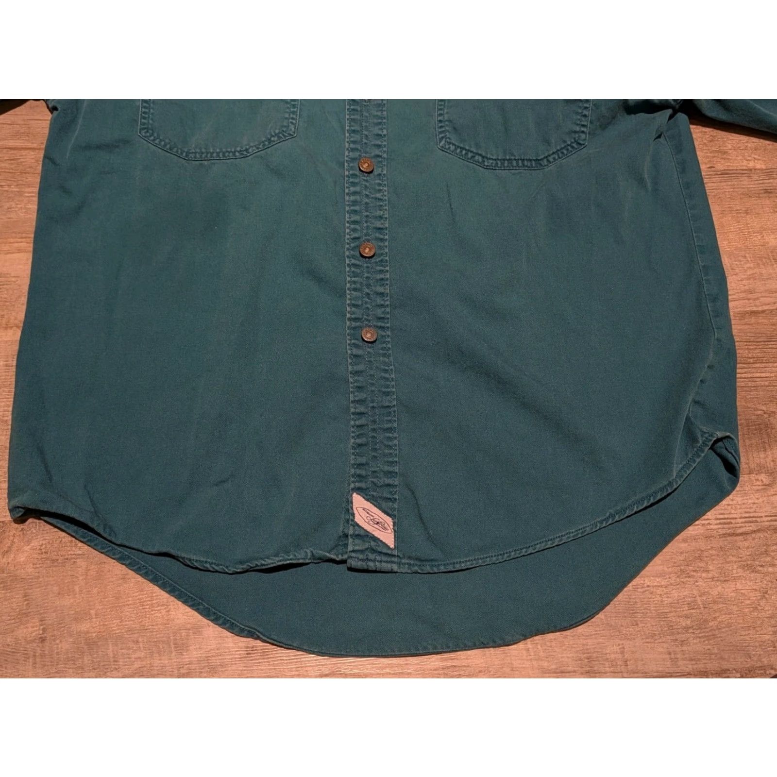 Levi's VINTAGE Levi's Teal Green Collared Work Shirt Button Front Long Sleeve Mens M Size US M / EU 48-50 / 2 - 6 Thumbnail