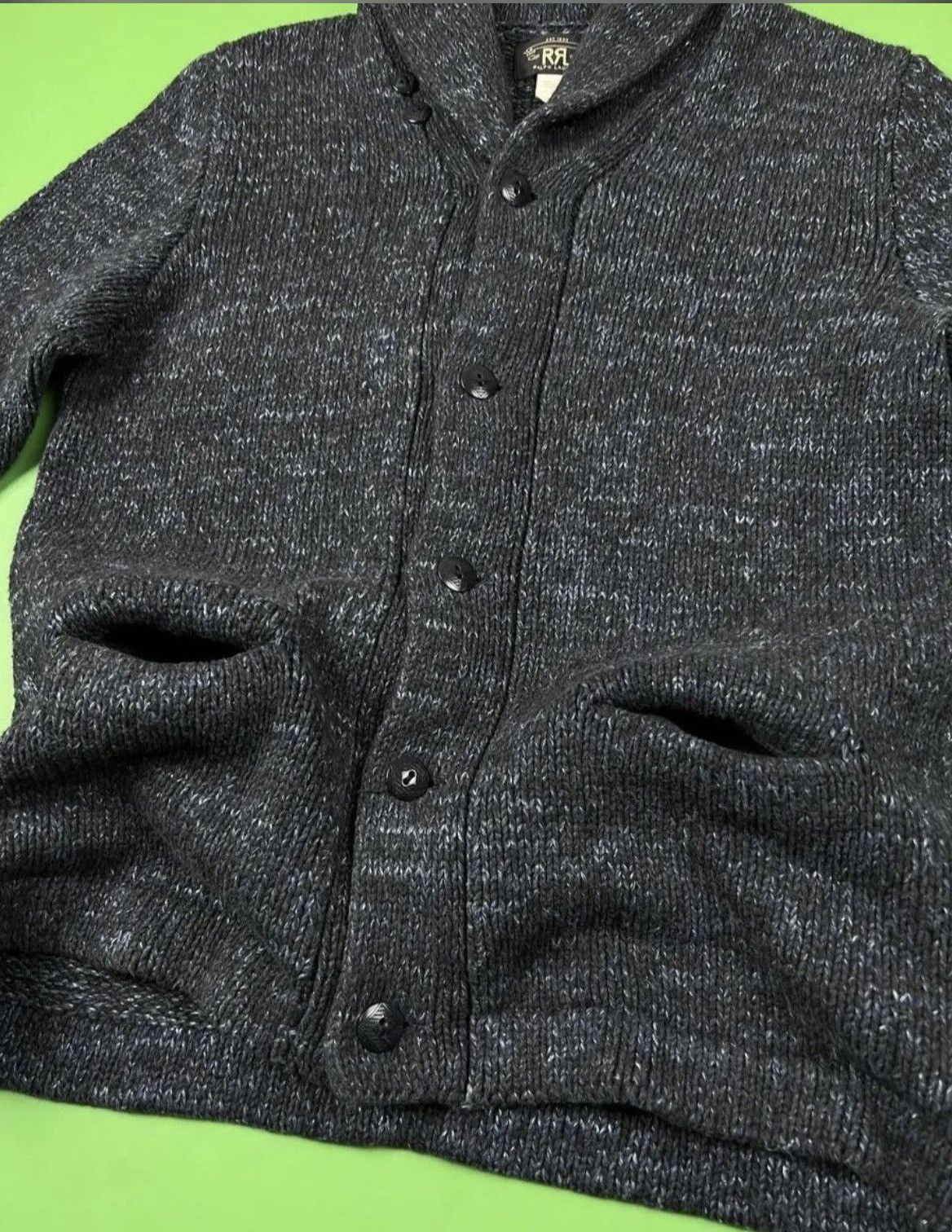 RRL Ralph Lauren RRL Double RL made in USA Wool Cotton Shawl Collar Cardigan Size US L / EU 52-54 / 3 - 2 Thumbnail