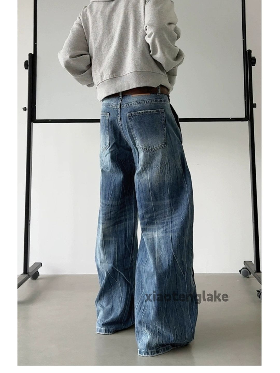 Jean × Vintage washed faded cleanfit yuppie bootcut flared pleated jeans Size US 26 / EU 42 - 3 Thumbnail