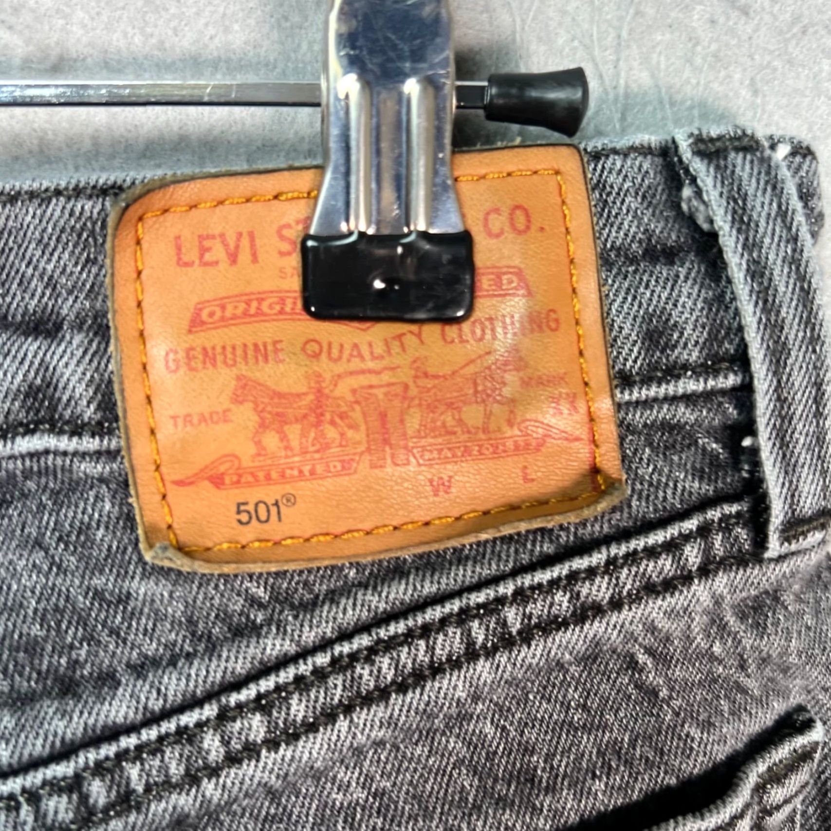 Levi's Levi's 501 Jeans Womens Straight Gray Stonewashed Denim 26x26 Classic Fit W26 L28 Size 26" / US 2 / IT 38 - 3 Thumbnail