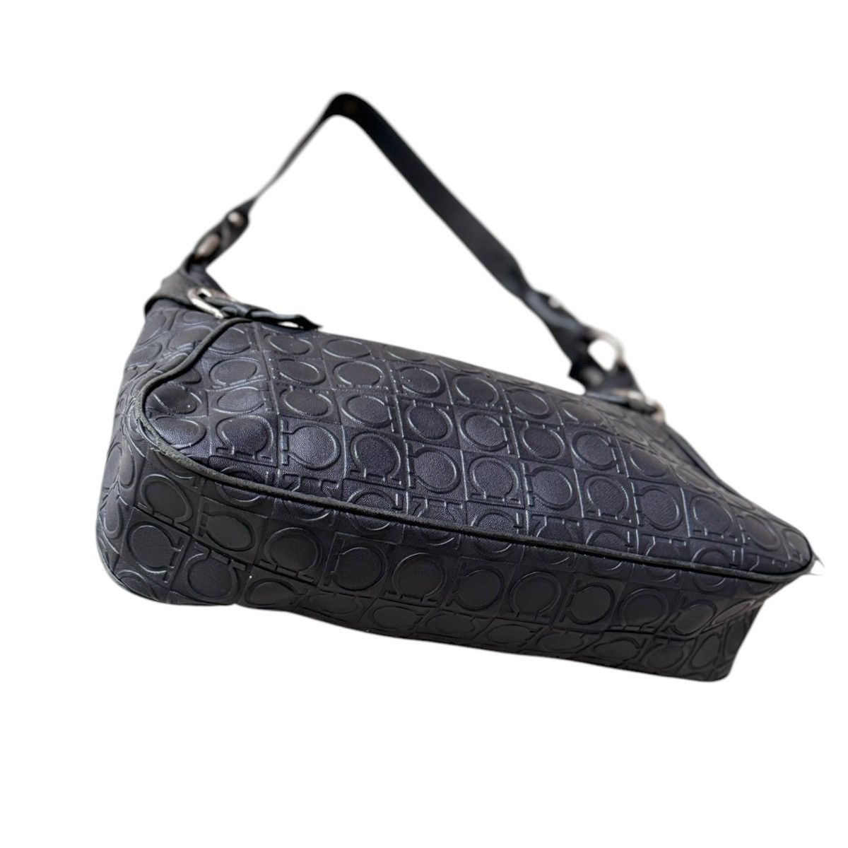Salvatore Ferragamo Salvatore Ferragamo Black Gancini Leather Shoulder Bag Size ONE SIZE - 5 Thumbnail