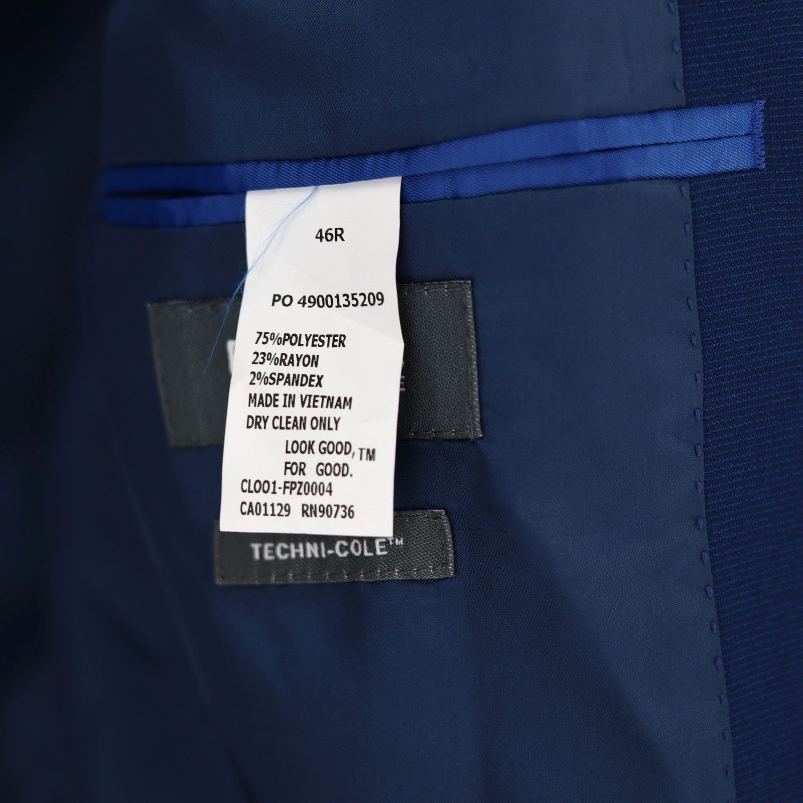 Kenneth Cole Kenneth Cole Reaction Men's Blue Slim-Fit Blazer Size 46R Size 46R - 6 Thumbnail