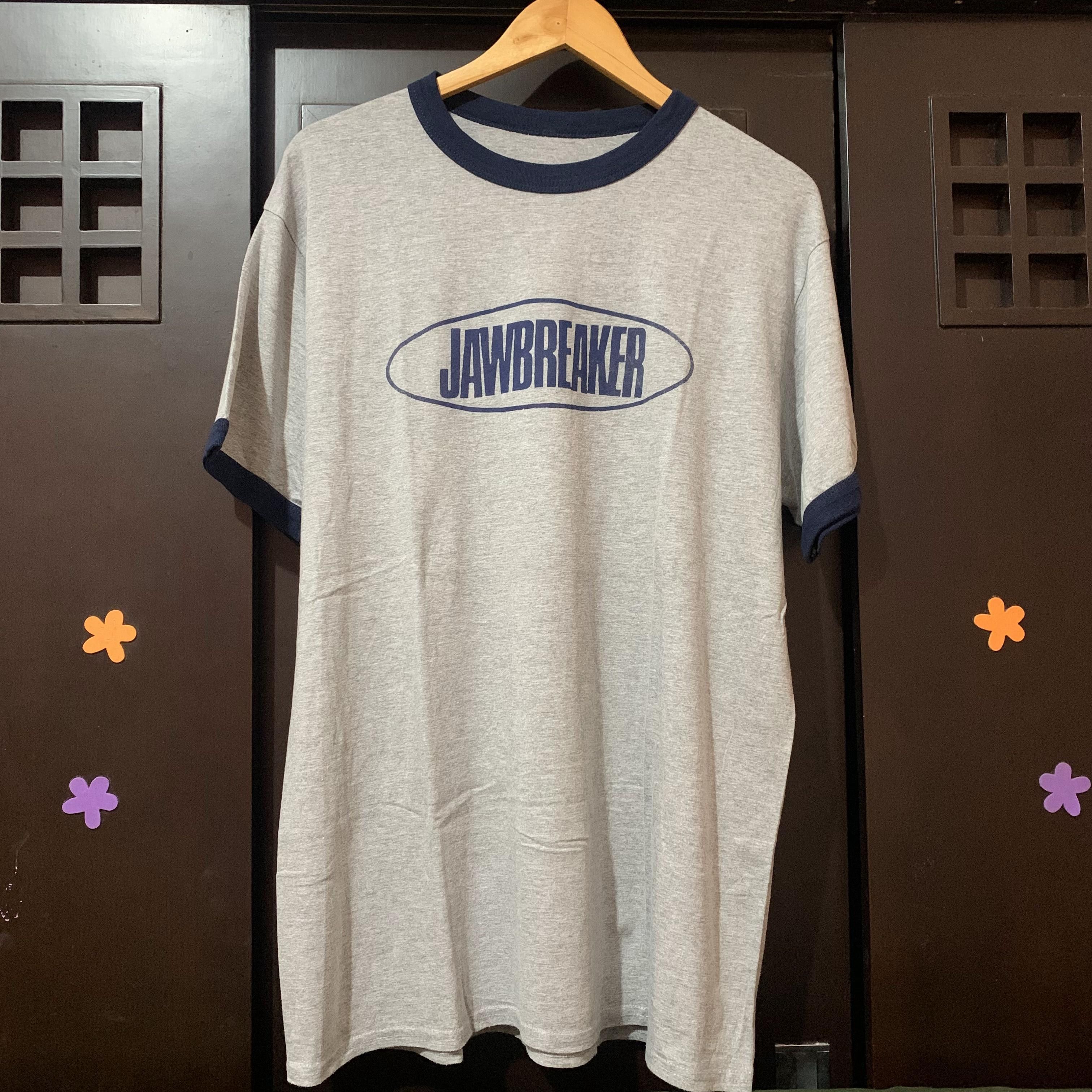 image of Jawbreaker Oval Logo Ringer in Gray Navy, Men's (Size XL)