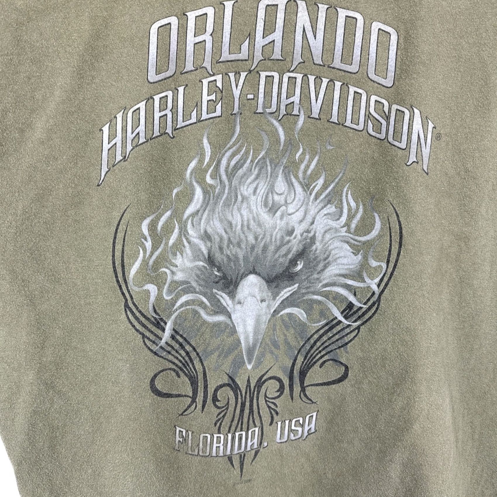 Harley Davidson VINTAGE Harley Davidson Orlando Florida T-Shirt XL Green Tribal Eagle Y2K Size US XL / EU 56 / 4 - 2 Thumbnail