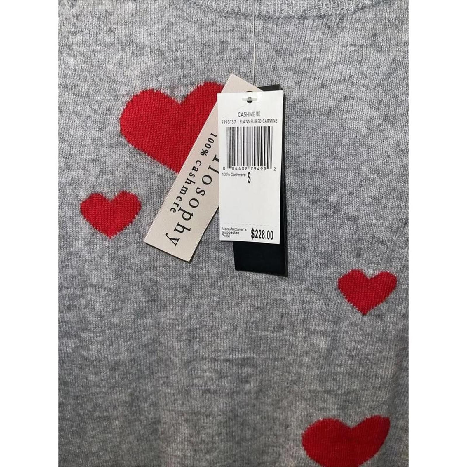 Other Philosophy Cashmere Heart Sweater - Gray & Red Size S / US 4 / IT 40 - 4 Thumbnail