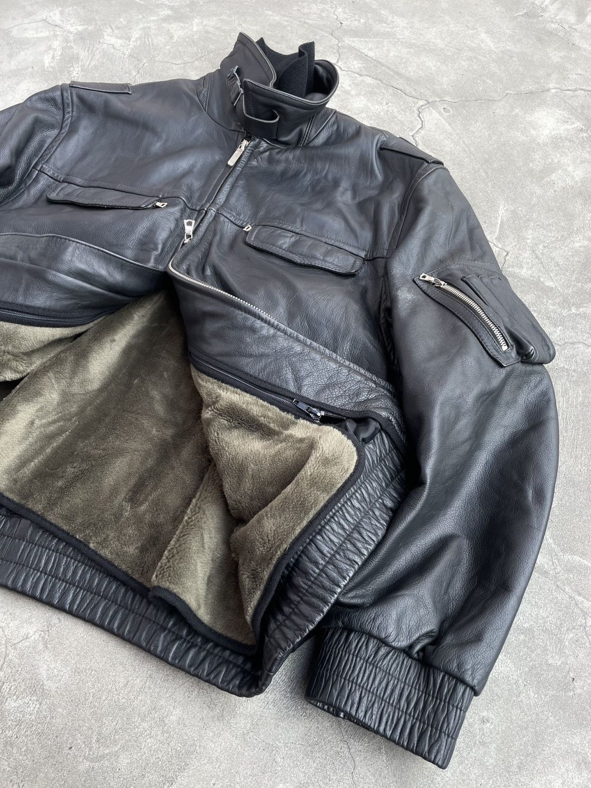 Vintage 1994 German Police Officer’s Jacket; Tanned Lambskin; Riri Size US XXL / EU 58 / 5 - 2 Thumbnail