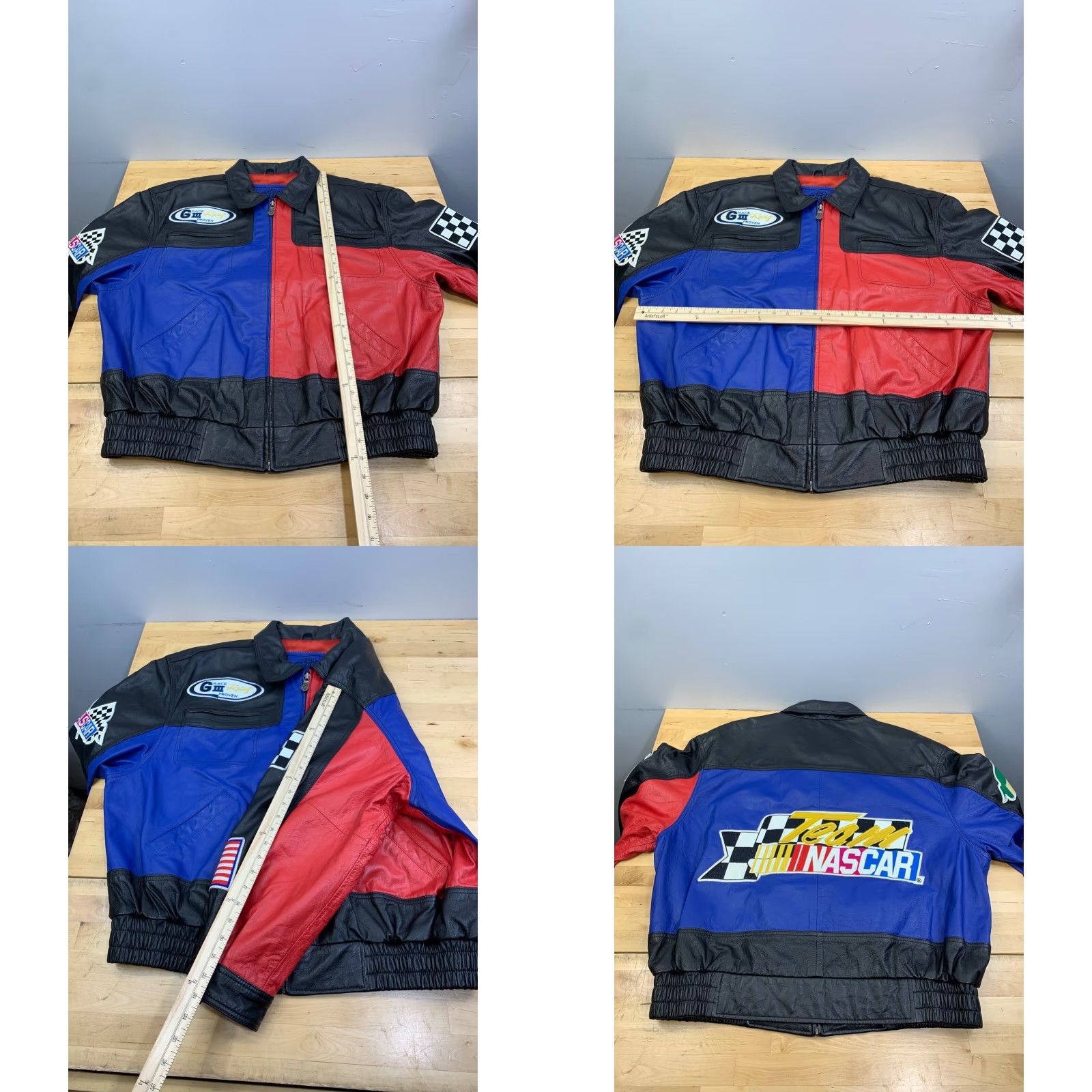 G-III VINTAGE G-III Leather Team Nascar Jacket Mens XL Black Full Zip Size US XL / EU 56 / 4 - 8 Thumbnail