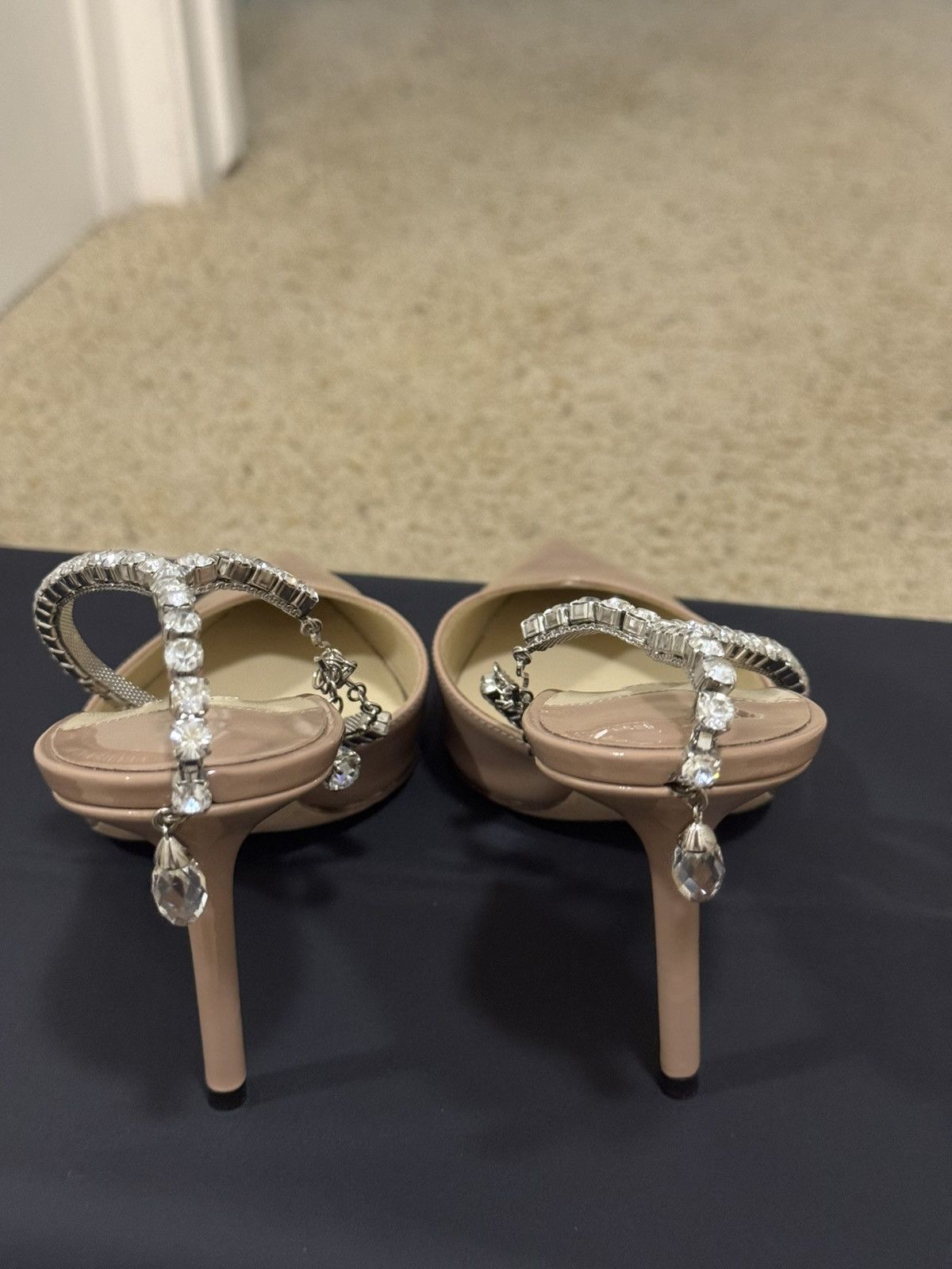 Jimmy Choo JIMMY CHOO Saeda 85 crystal-embellished patent-leather pumps Size US 9 / IT 39 - 2 Thumbnail