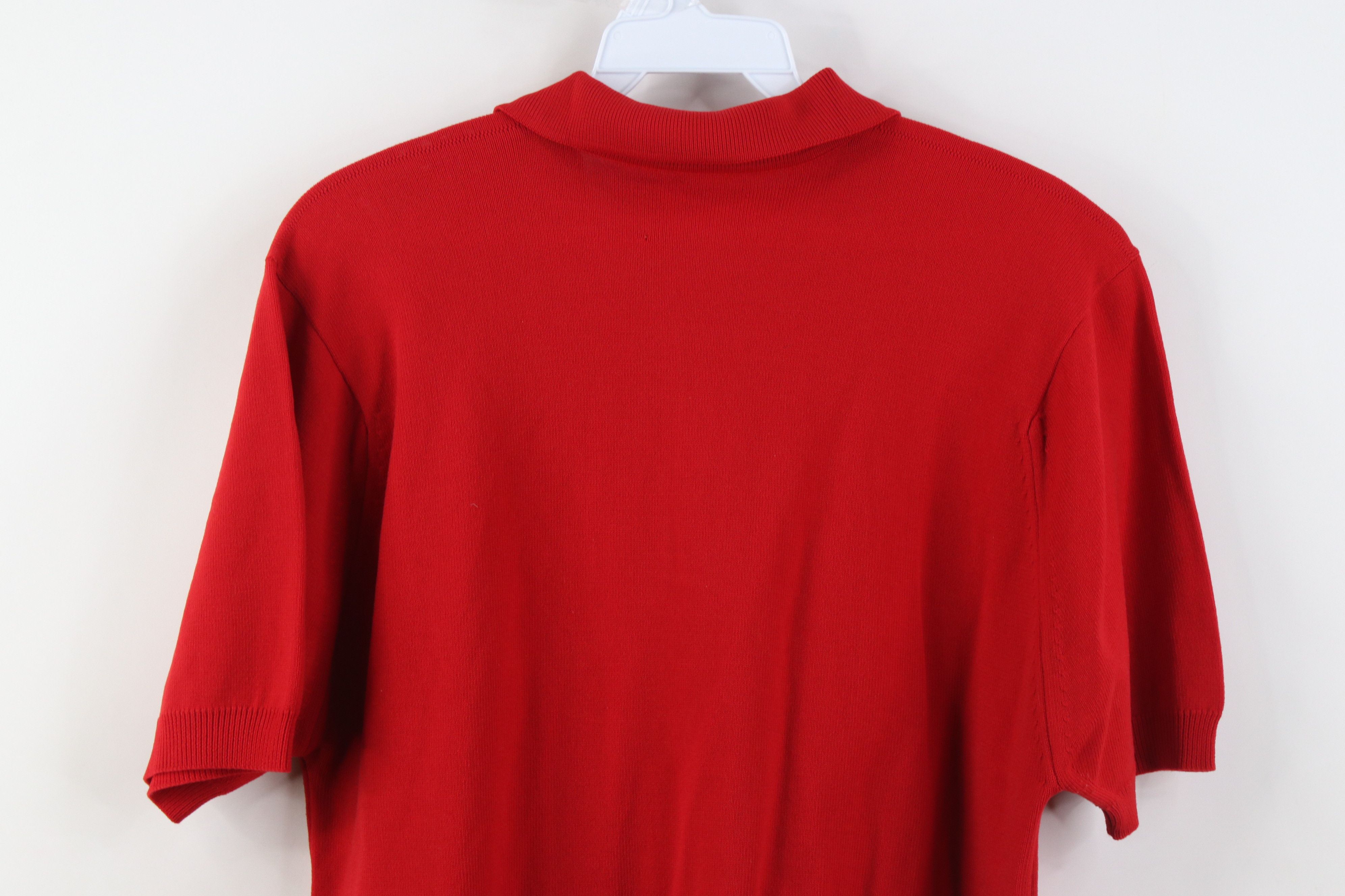 Vintage Vintage 50s Knit Short Sleeve Collared Polo Shirt Red USA Size US M / EU 48-50 / 2 - 9 Thumbnail