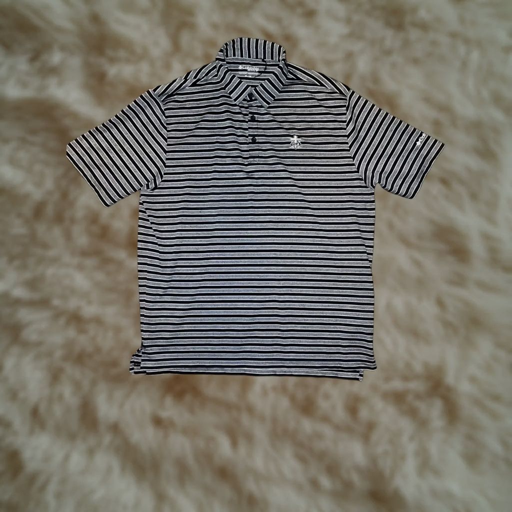 Vintage Columbia Golf Polo Shirt Men's XL Blue Striped Short Sleeve Stretch Active Golf Size US XL / EU 56 / 4 - 1 Thumbnail