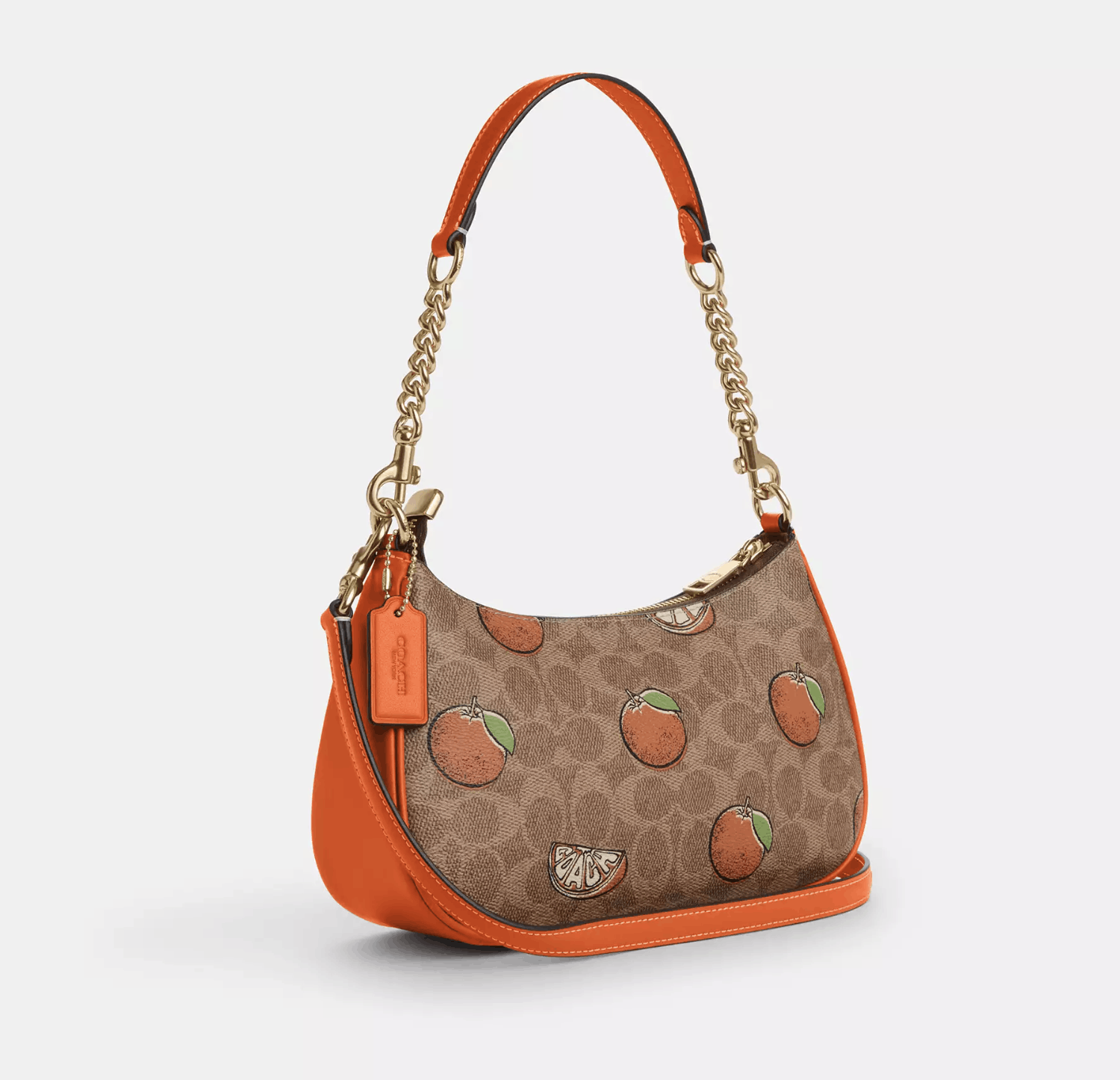 Coach Teri Shoulder Bag In Signature With Orange Print CAL80 Size ONE SIZE - 11 Thumbnail