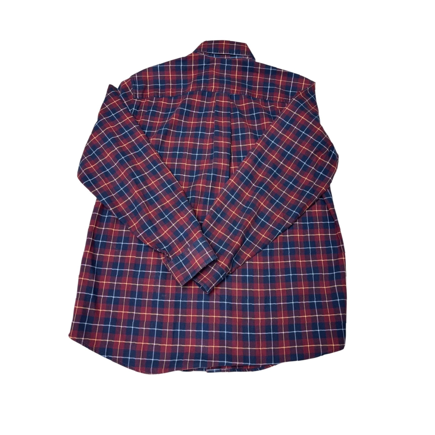 Vintage L.L.Bean Mens Plaid Shirt Long Sleeve Button Down M-REG Red Navy Yellow Cotton Size US M / EU 48-50 / 2 - 7 Thumbnail