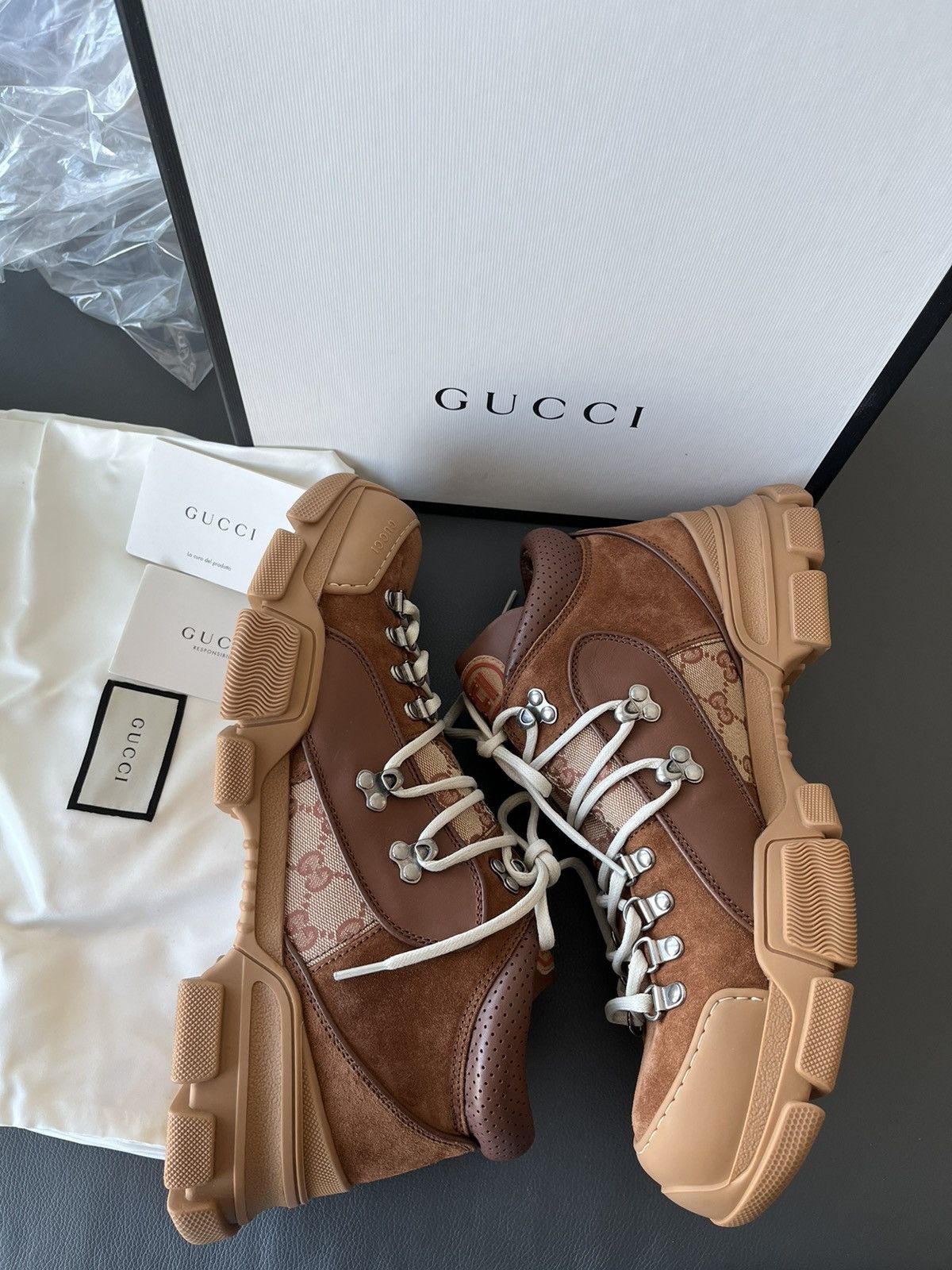 image of Sold Out Super Runway Gucci GG Leather Sneaker, Men's (Size 11.5)