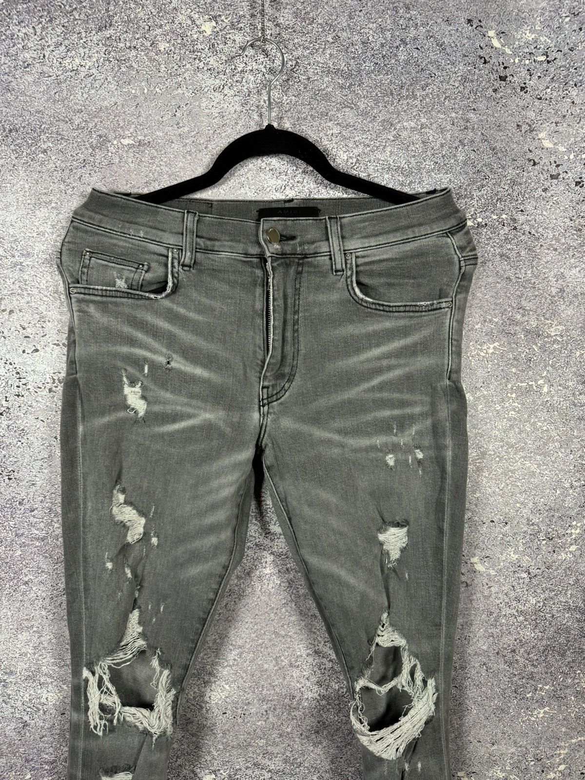 Amiri Amiri MX1 Jean Gray Distressed Skinny Womens size 30 Size 30" / US 8 / IT 44 - 2 Thumbnail