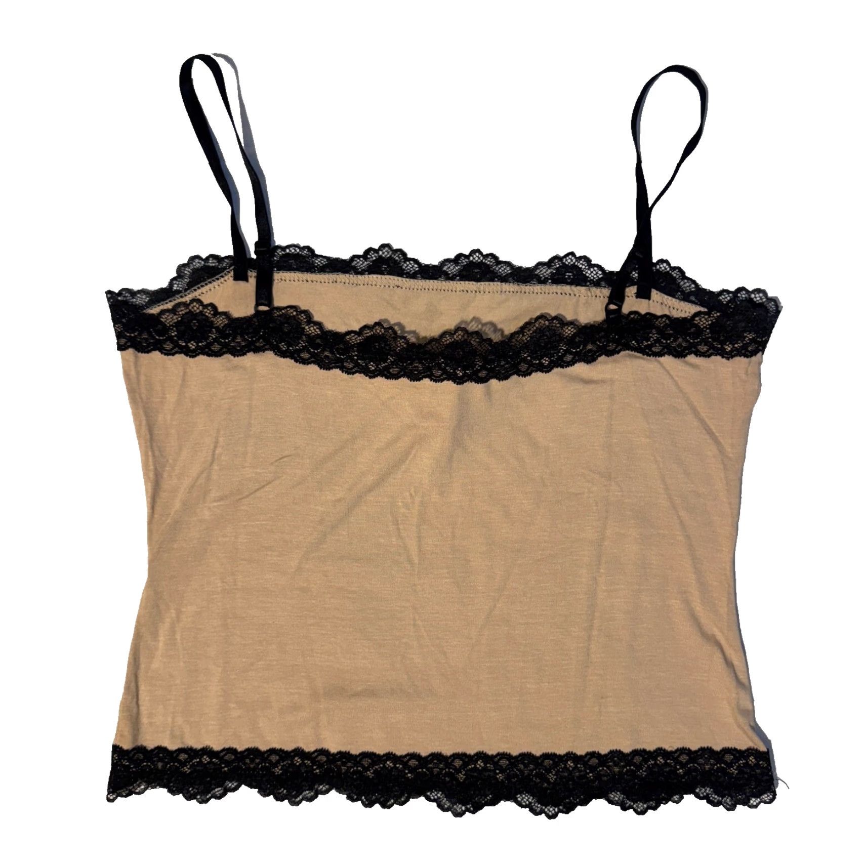 Vintage INC International Concepts Women's Floral Lace Camisole Tank XL Beige Tan Sleeveless Camisole Womens XL Beige Lace Floral INC Camisole Size ONE SIZE - 6 Thumbnail