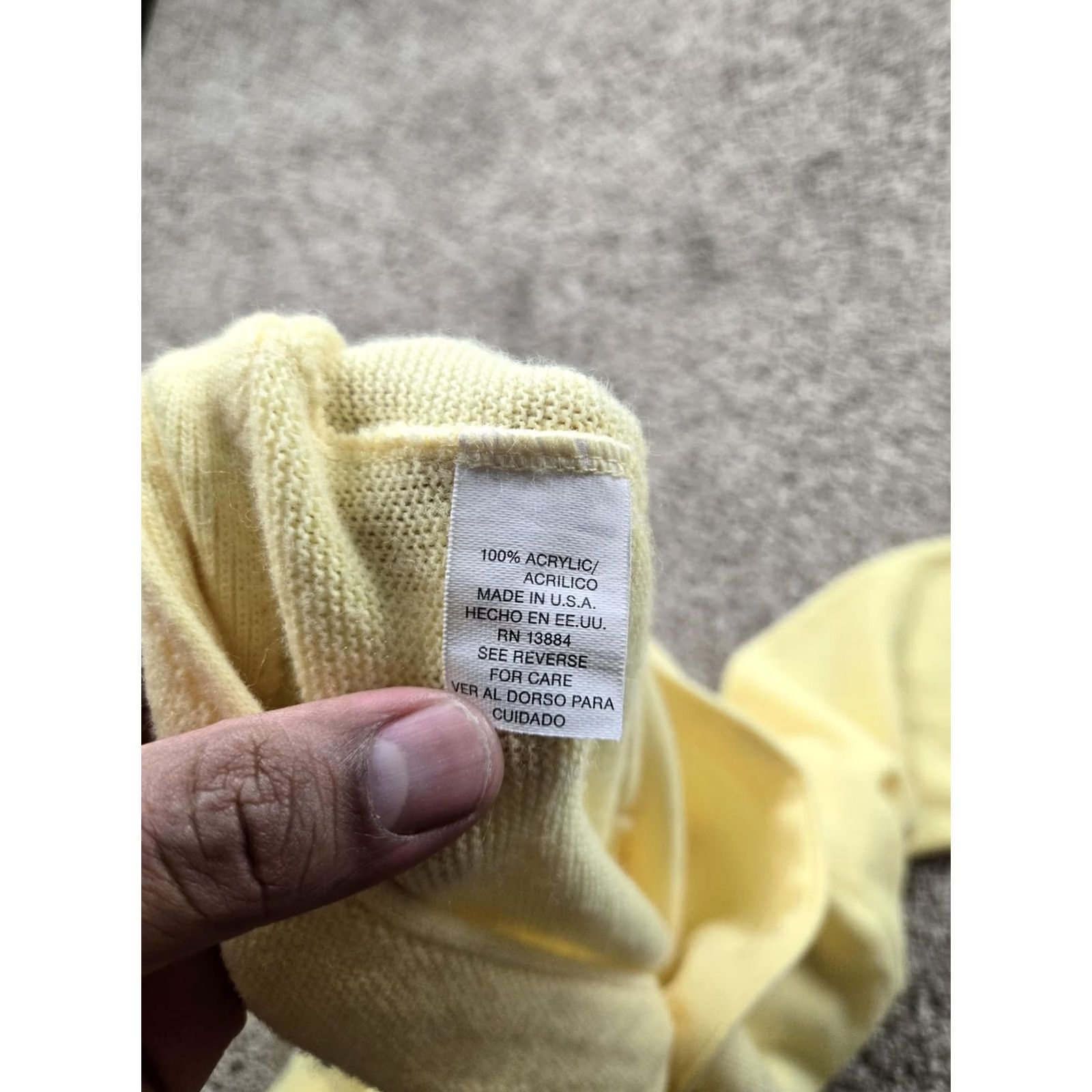 Izod VINTAGE IZOD Sweater Cardigan Mens XL Yellow USA Crest Logo 80s Acrylic Knit V-Neck Long Sleeve Button Size US XL / EU 56 / 4 - 6 Thumbnail