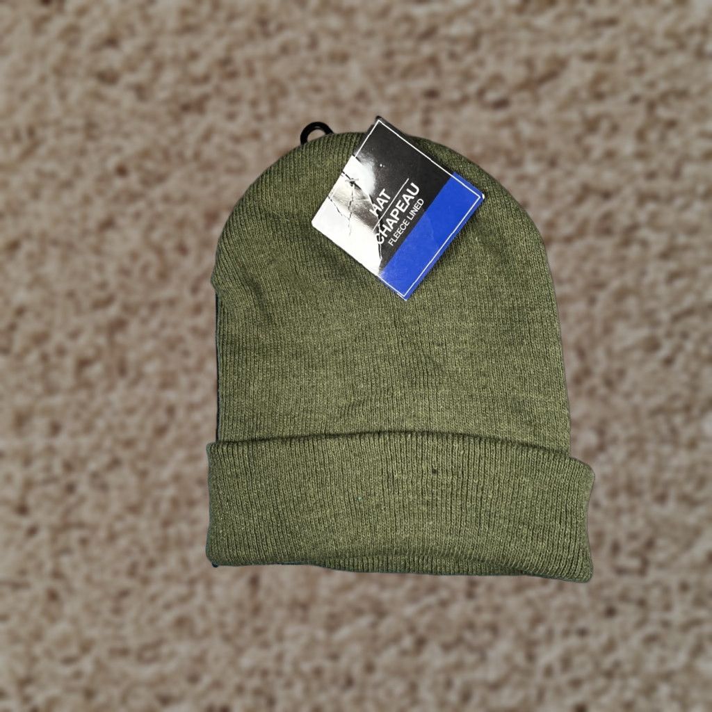 Vintage Hat Chapeau Beanie Toque Adult One Size Green Polyester Blend Fleece Lined NEW Size ONE SIZE - 1 Thumbnail