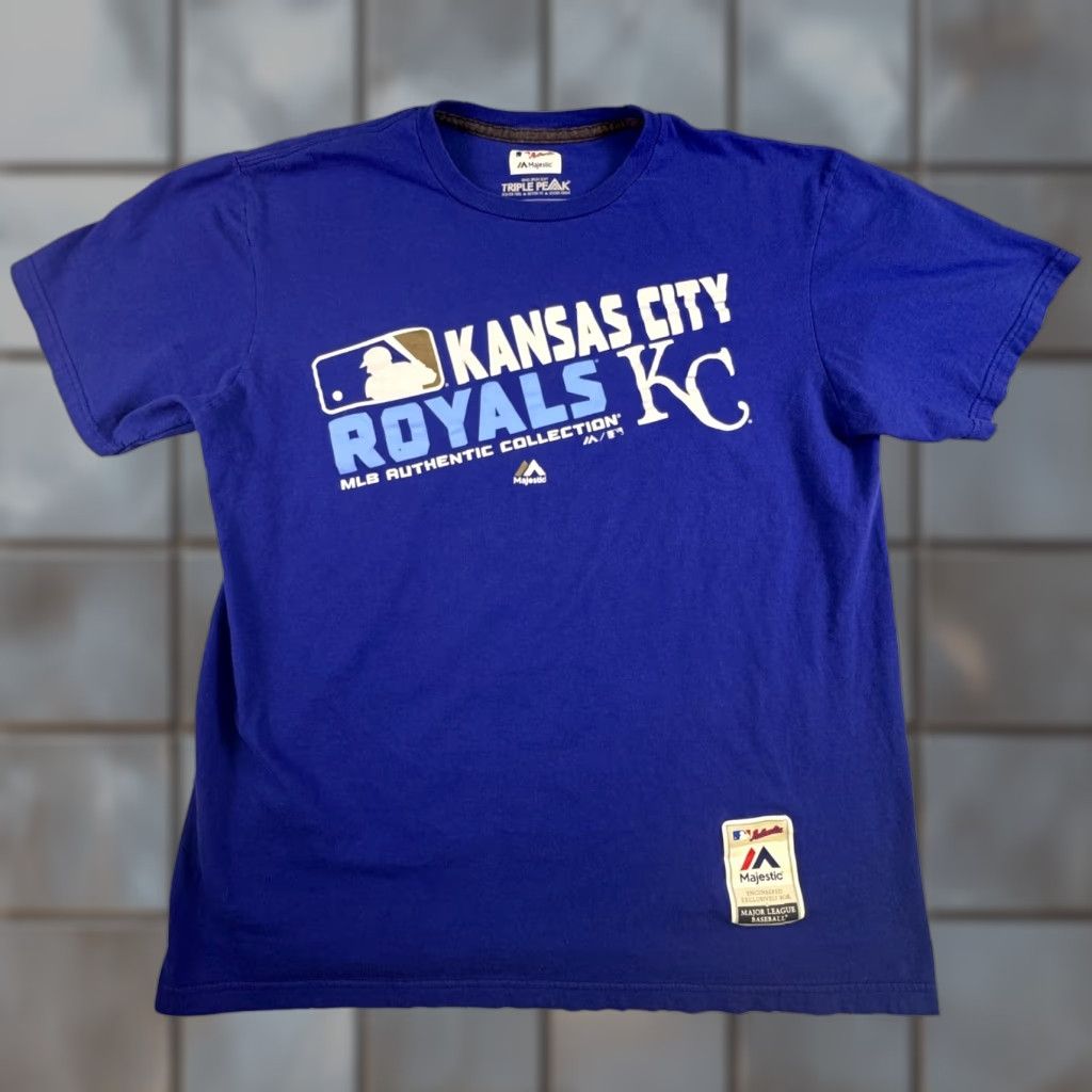 MLB Majestic Kansas City Royals MLB Authentic Collection Blue Graphic T-Shirt Mens L Size US L / EU 52-54 / 3 - 1 Thumbnail