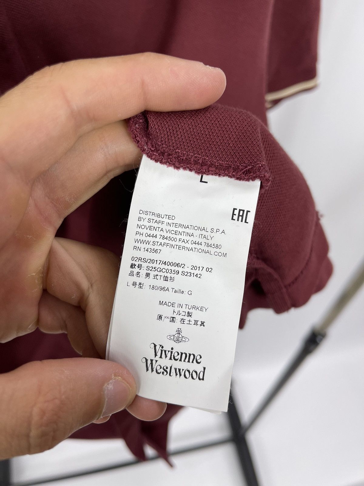Vivienne Westwood Vivienne Westwood Mens Big Logo Polo Shirt Size L Burgundy Size US L / EU 52-54 / 3 - 5 Thumbnail