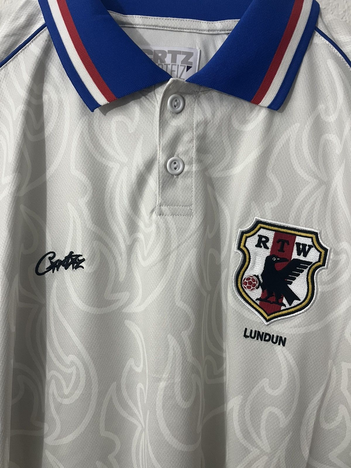 Corteiz 2025 Corteiz Japan Flames Football Soccer Jersey White M